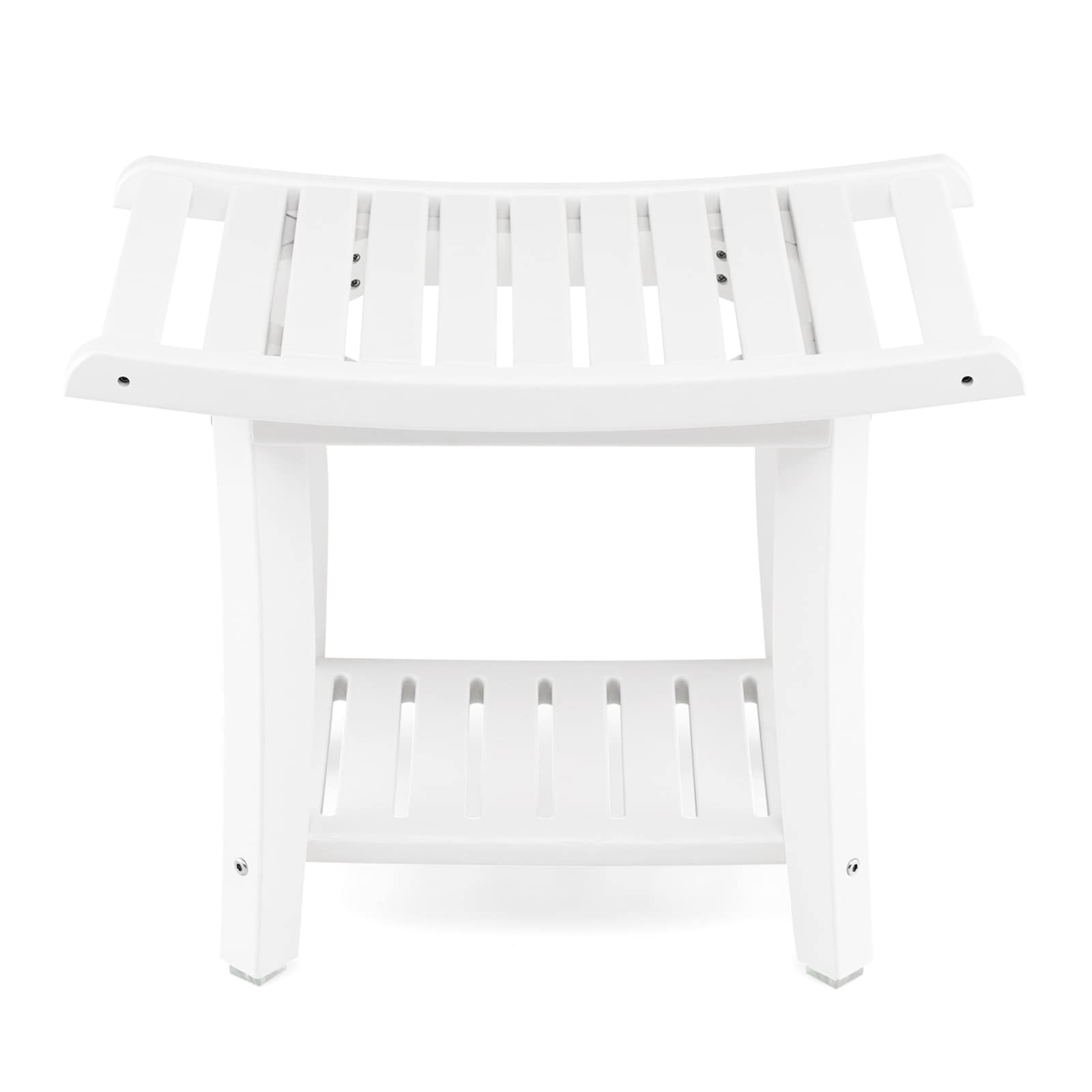Poinic White Plastic Freestanding Shower bench 19-in - 19-in H x 24-in W
