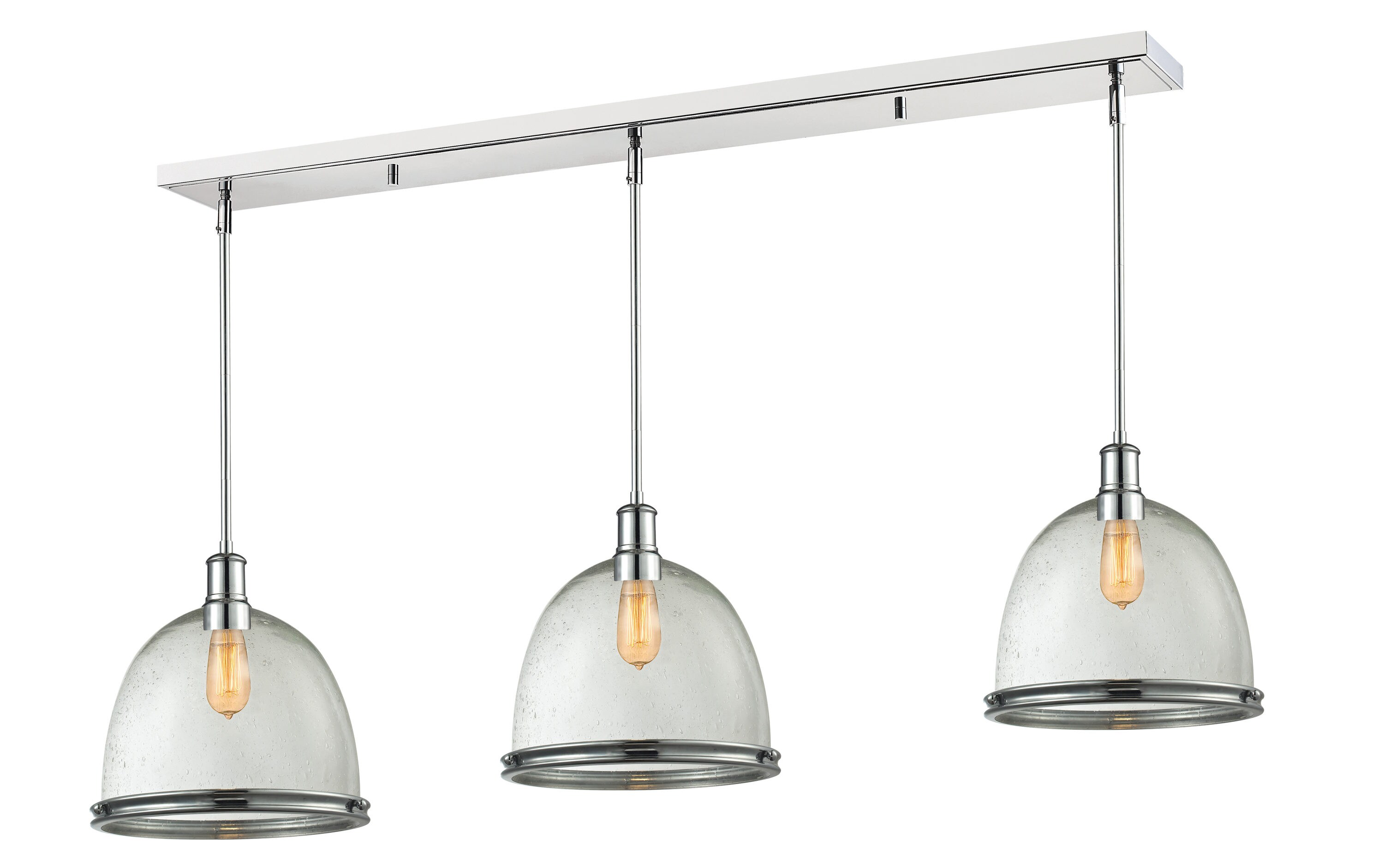 Z-Lite 719P13-3CH Mason Chrome Incandescent Medium base (E-26) Pool Table Lighting