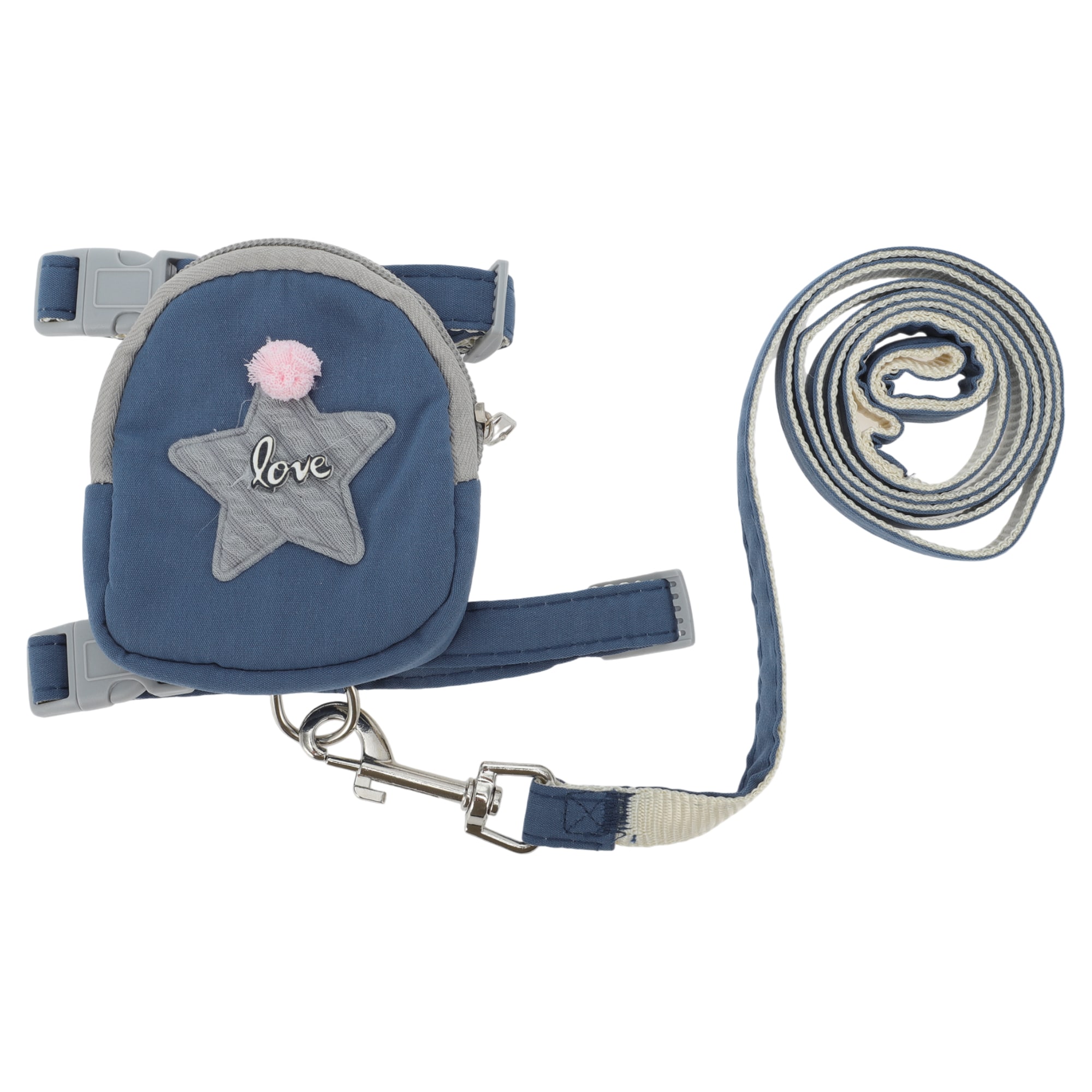 Unique Bargains Backpack Pet Leash Kit Medium Blue 1 Set