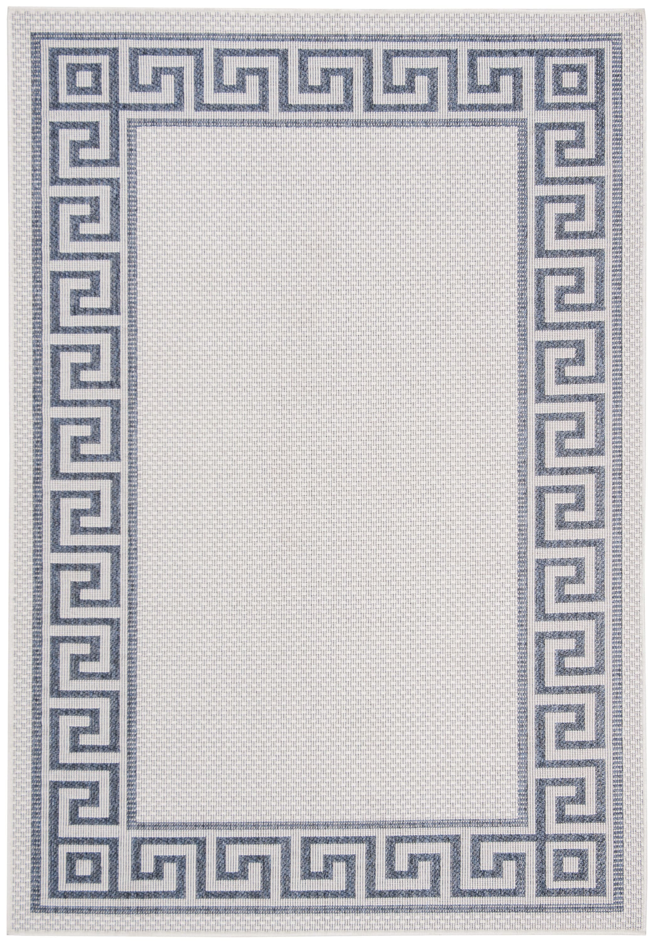 Safavieh BMU820A-6 Bermuda 800 Claribel 7 x 9 (ft) Loomed Polypropylene Ivory/Blue Rectangular Indoor/Outdoor Border French Country Area rug