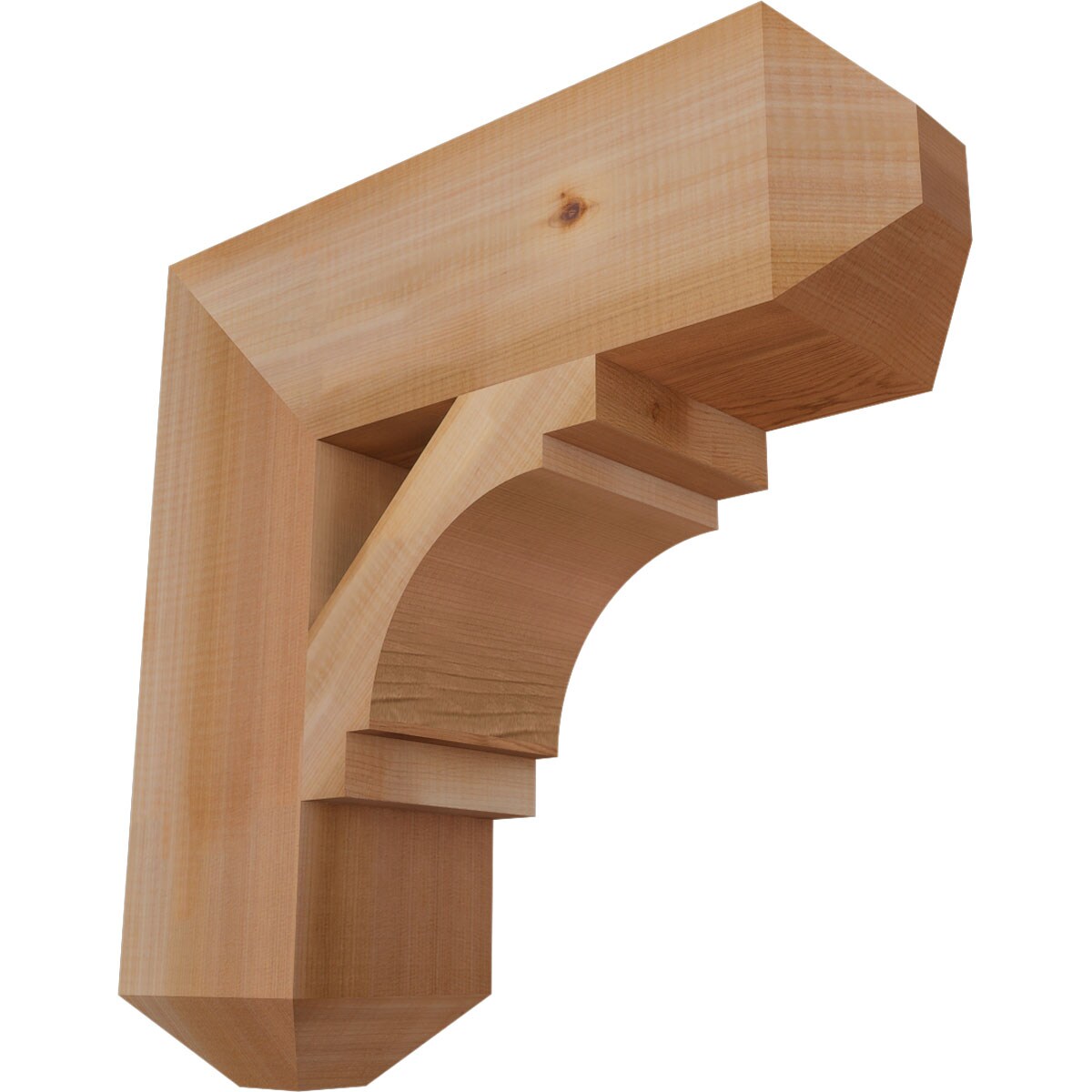 Ekena Millwork BKT06X20X20MRC04SWR Merced craftsman smooth 5-1/2-in x 20-in x 20-in Western red cedar Brown Wood Standard bracket