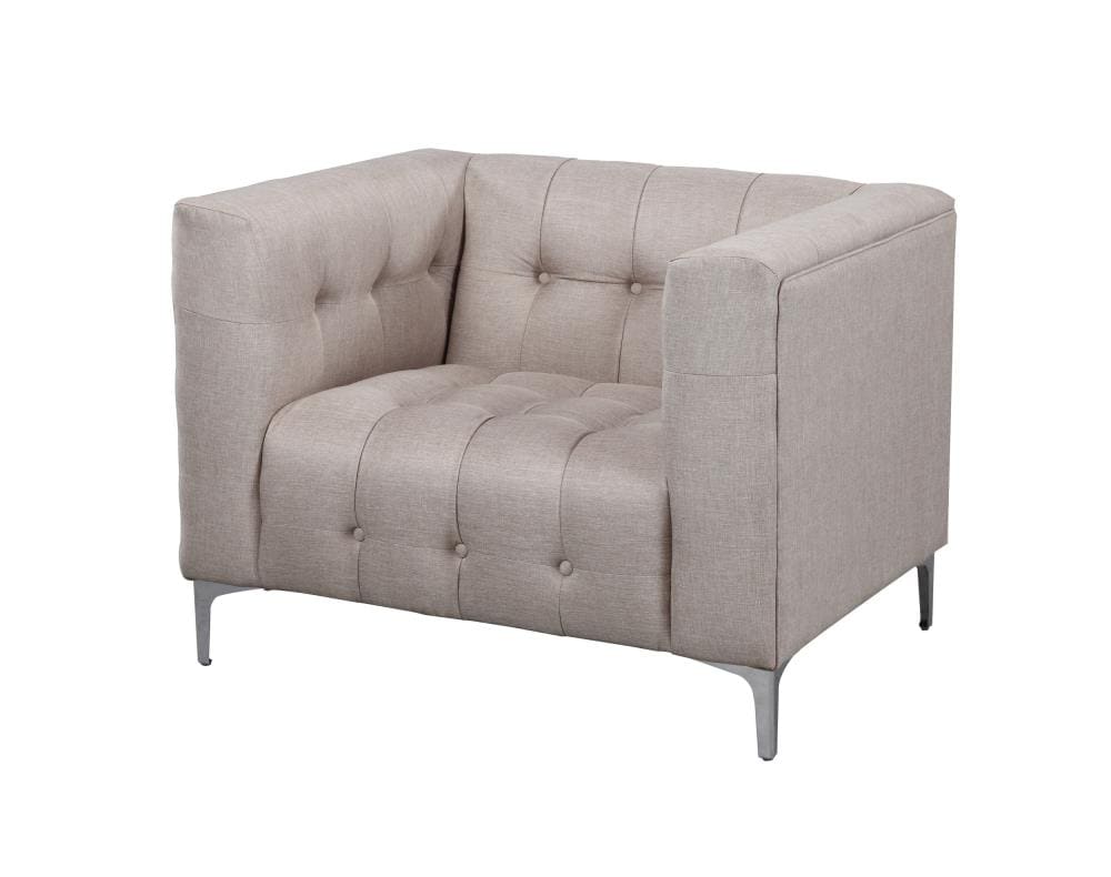 Chic Home Design FCC2856-LW Capone Modern Stone Linen Club Chair