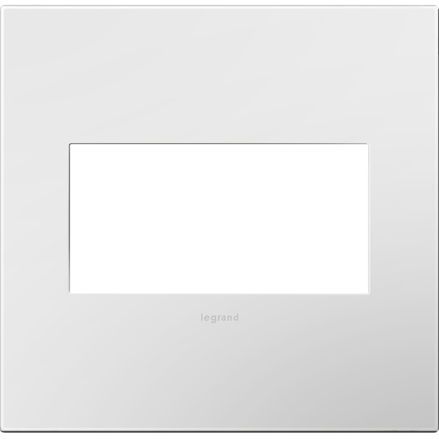 Legrand AWP2GWHW10 adorne 2 -Gang Specialty Size Gloss White on White Plastic Indoor Screwless Square Wall Plate