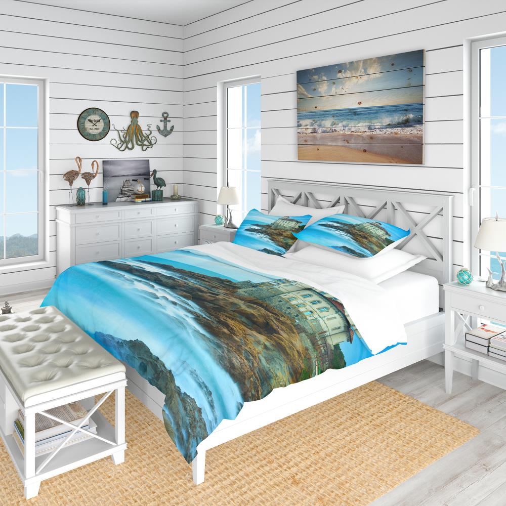 Designart BED12365-Q 3 -Piece Blue Queen Duvet cover Set