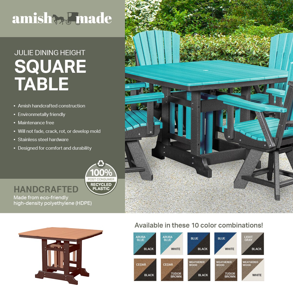 American Furniture Classics 44J-D-WWWT Patio-Tables - View #2