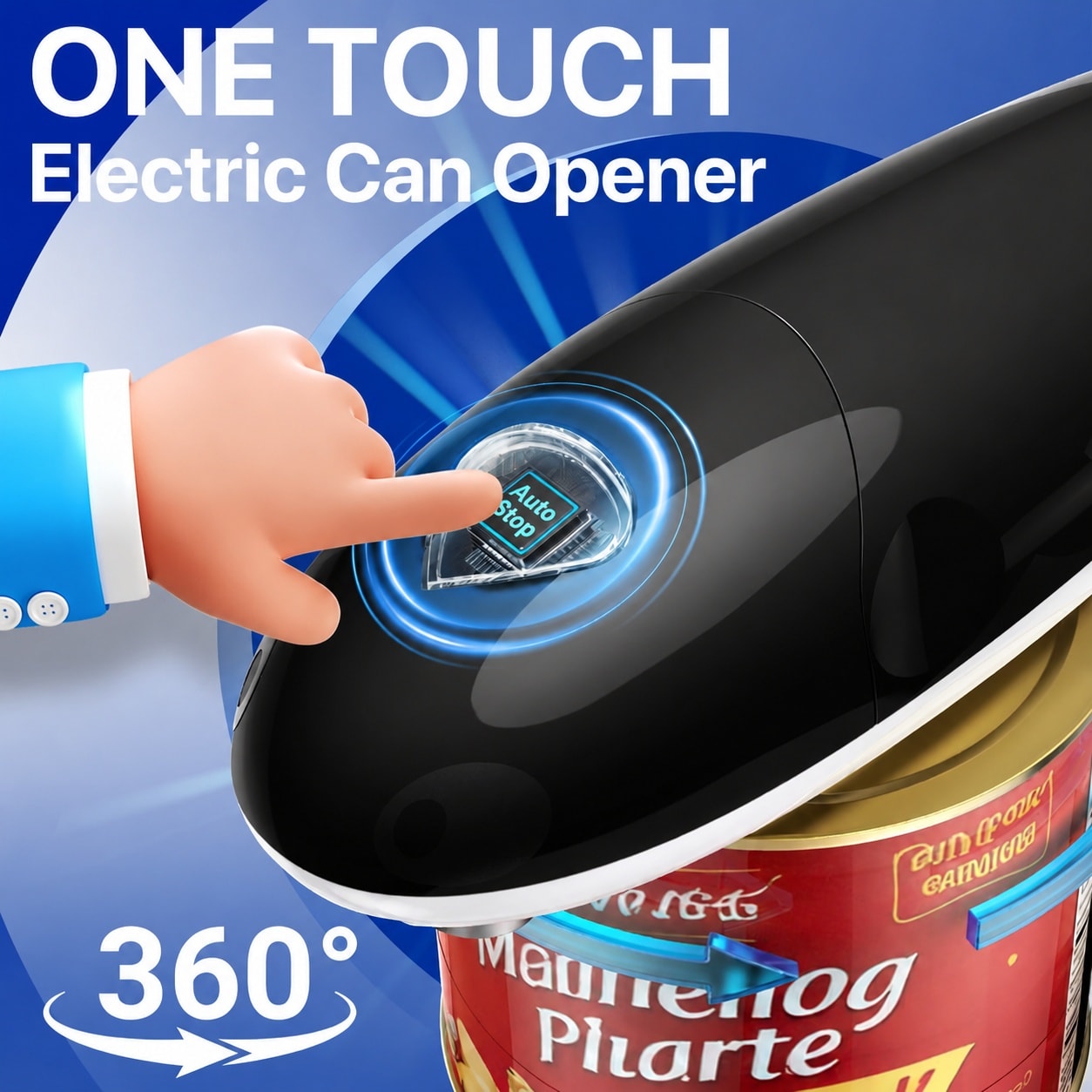 DHMHD Electric Can Opener Hands Free Smooth Edge power cell Powered ...