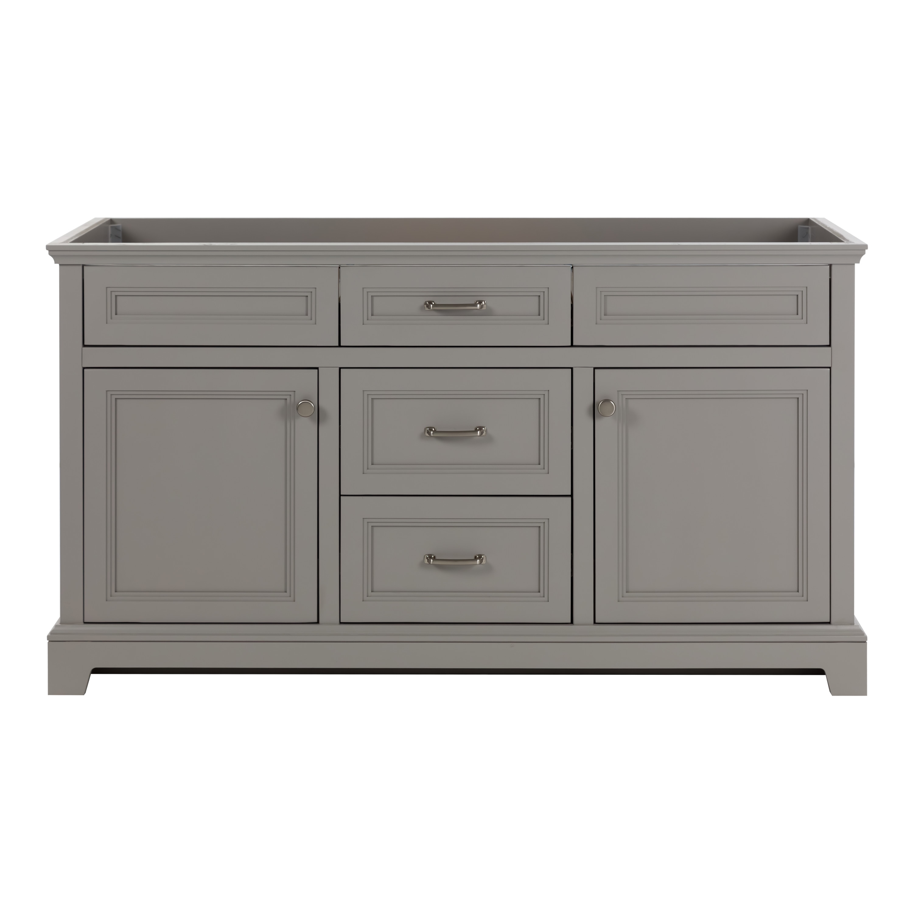 Style Selections MR60P1-NY Merrill 60-in Stone Gray Bathroom Vanity Base Cabinet without Top