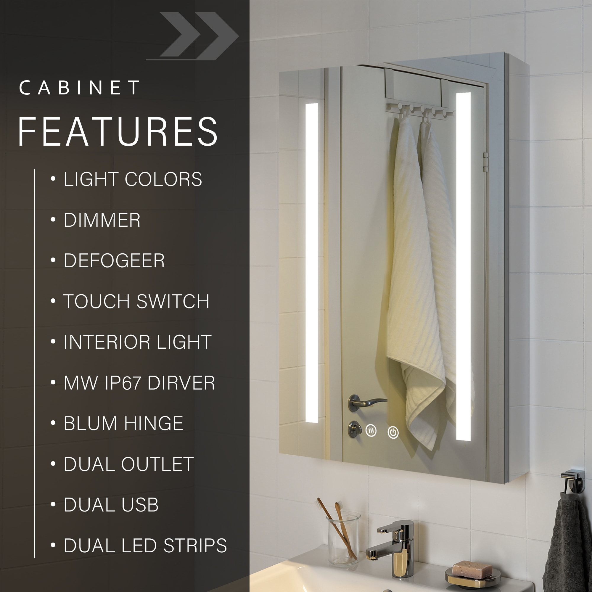 WELLFOR EX-5MC2028L Bathroom-Medicine-Cabinets - View #5
