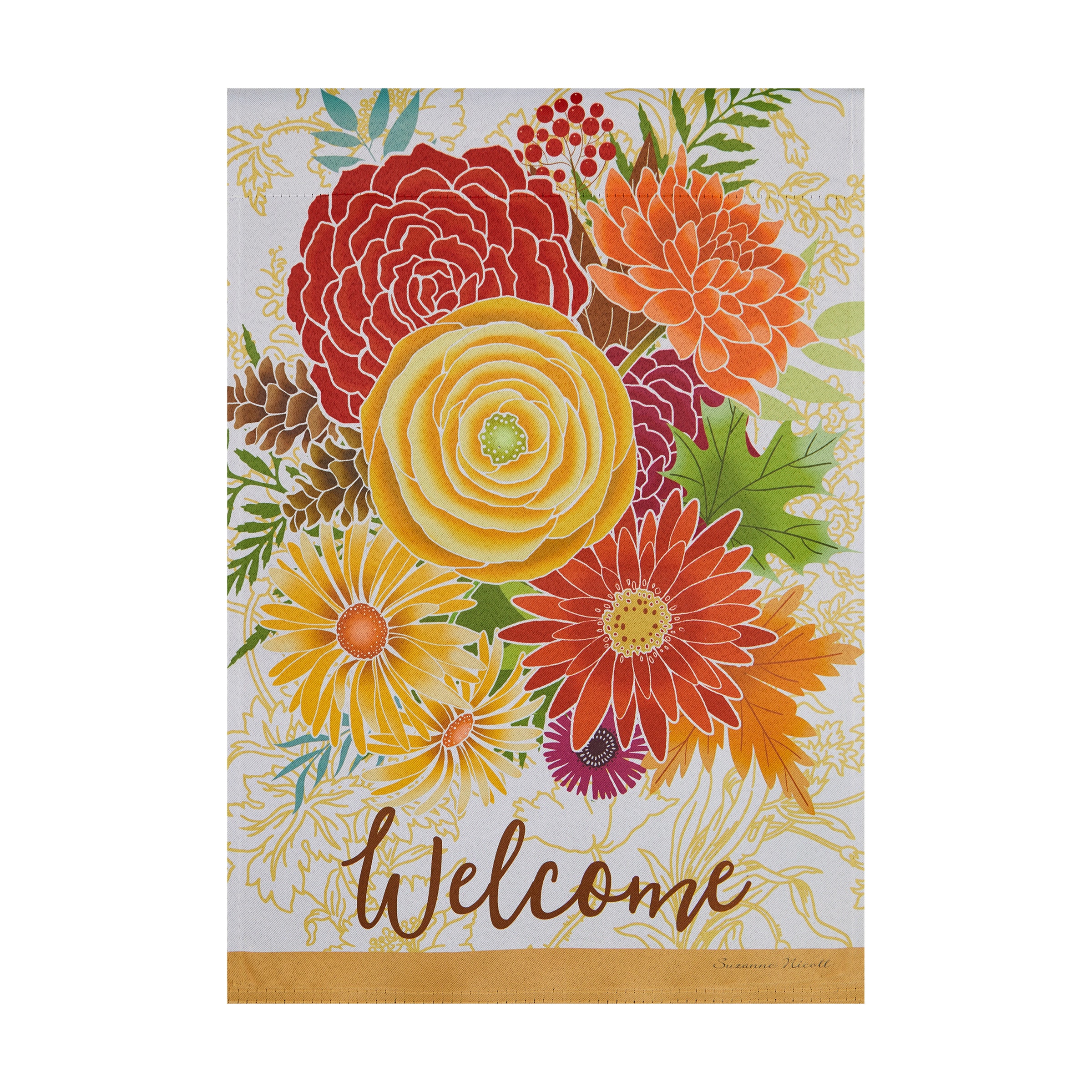 Style Selections ZLW14S12462B 1-ft W x 1.5-ft H Floral Garden flag