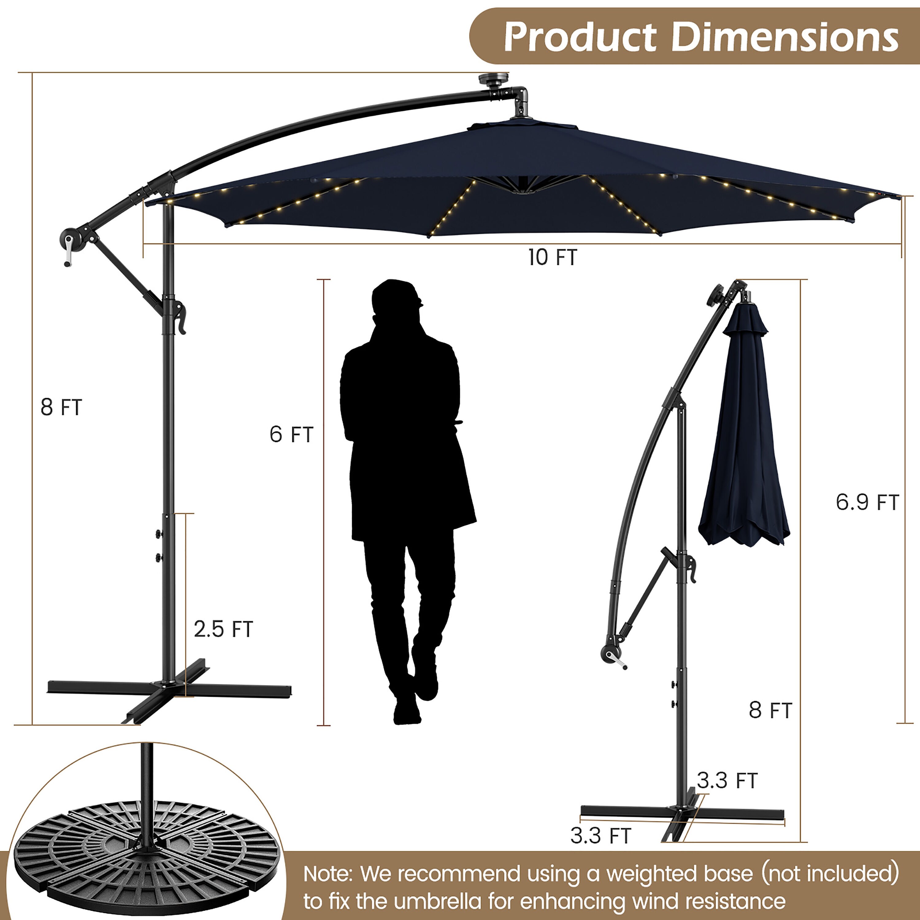 Costway NP10822NY Umbrellas-2 - View #9