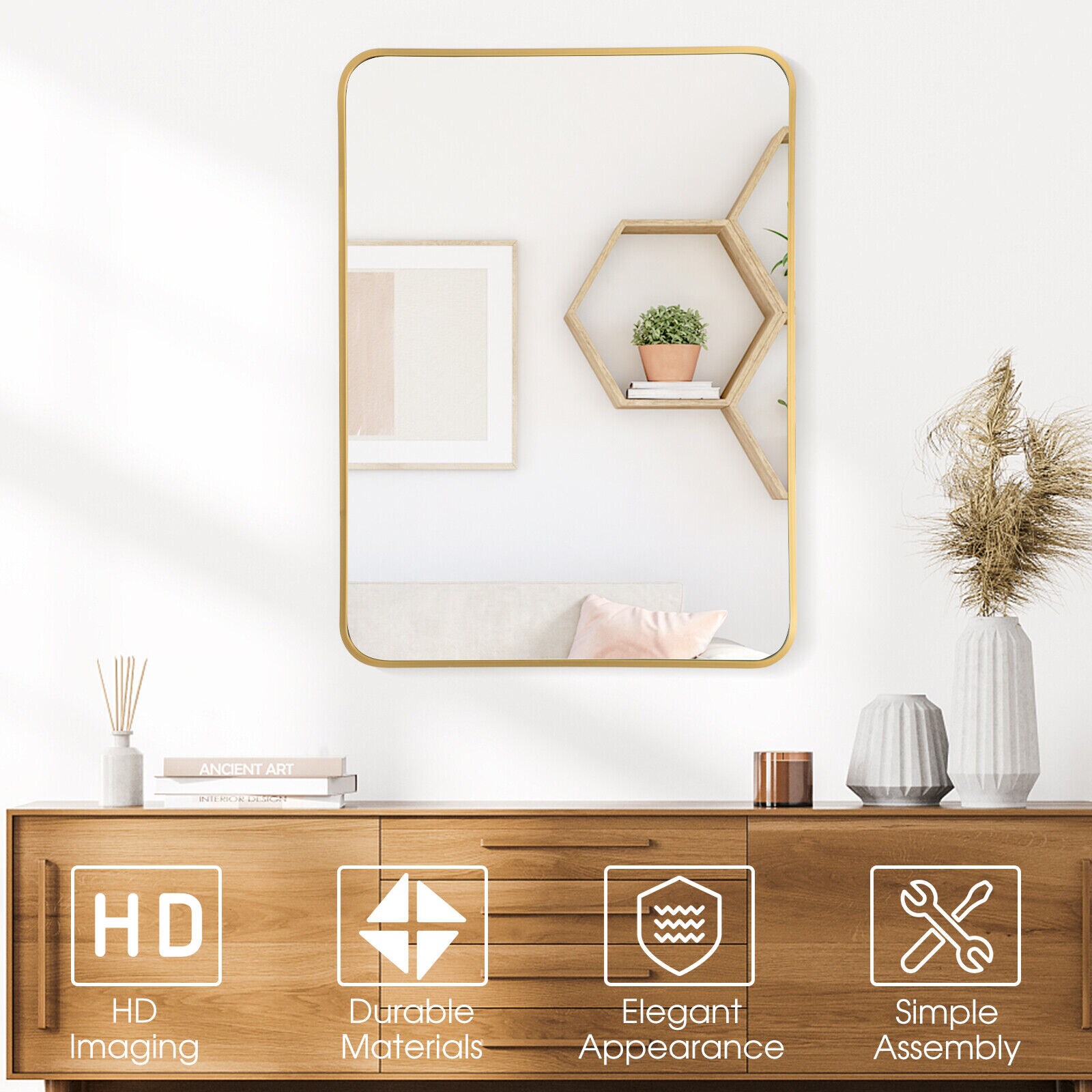 Forclover HYFC-BA611GD Framed-Bath-Mirrors - View #8