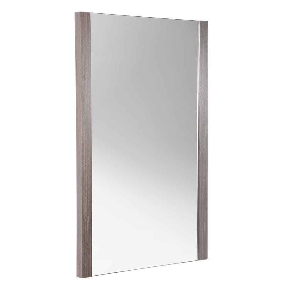 Gray Oak Rectangular Frameless Bathroom Vanity Mirror
