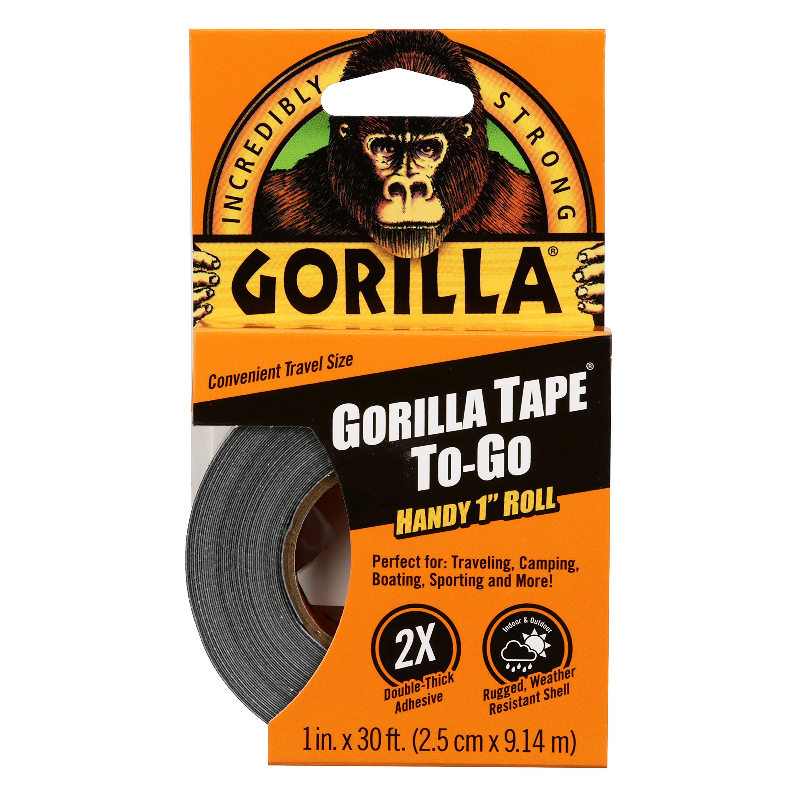 Gorilla  Mini Duct Tape Travel Size Heavy Duty Black Tape for Home Repair