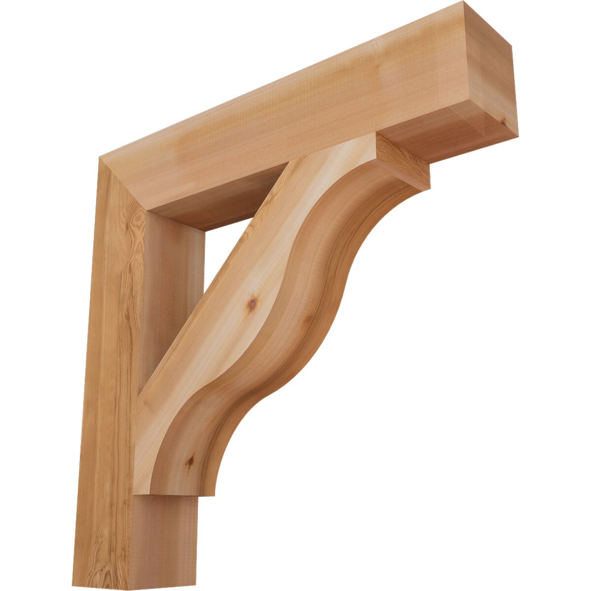 Ekena Millwork BKT06X32X32FST05SWR Funston Block Smooth 5-1/2-in x 32-in x 32-in Western red cedar Brown Wood Standard bracket