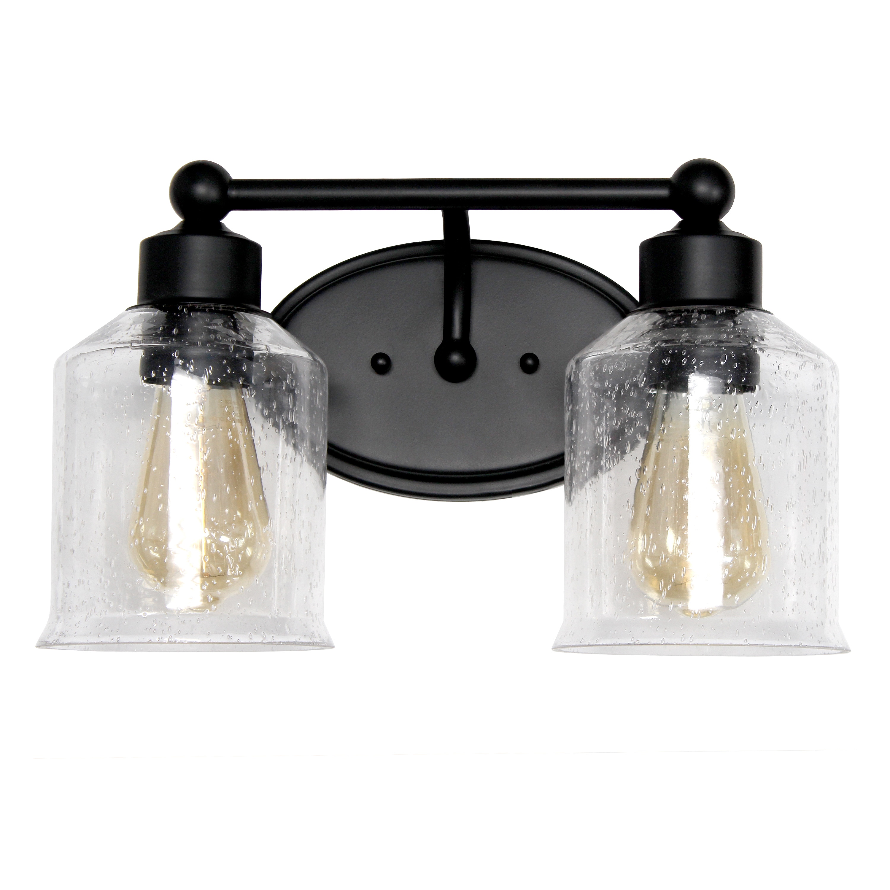Lalia Home LHV-1008-BK Studio Loft 6.5-in 2 -Light Multiple finishes Black Industrial Vanity light
