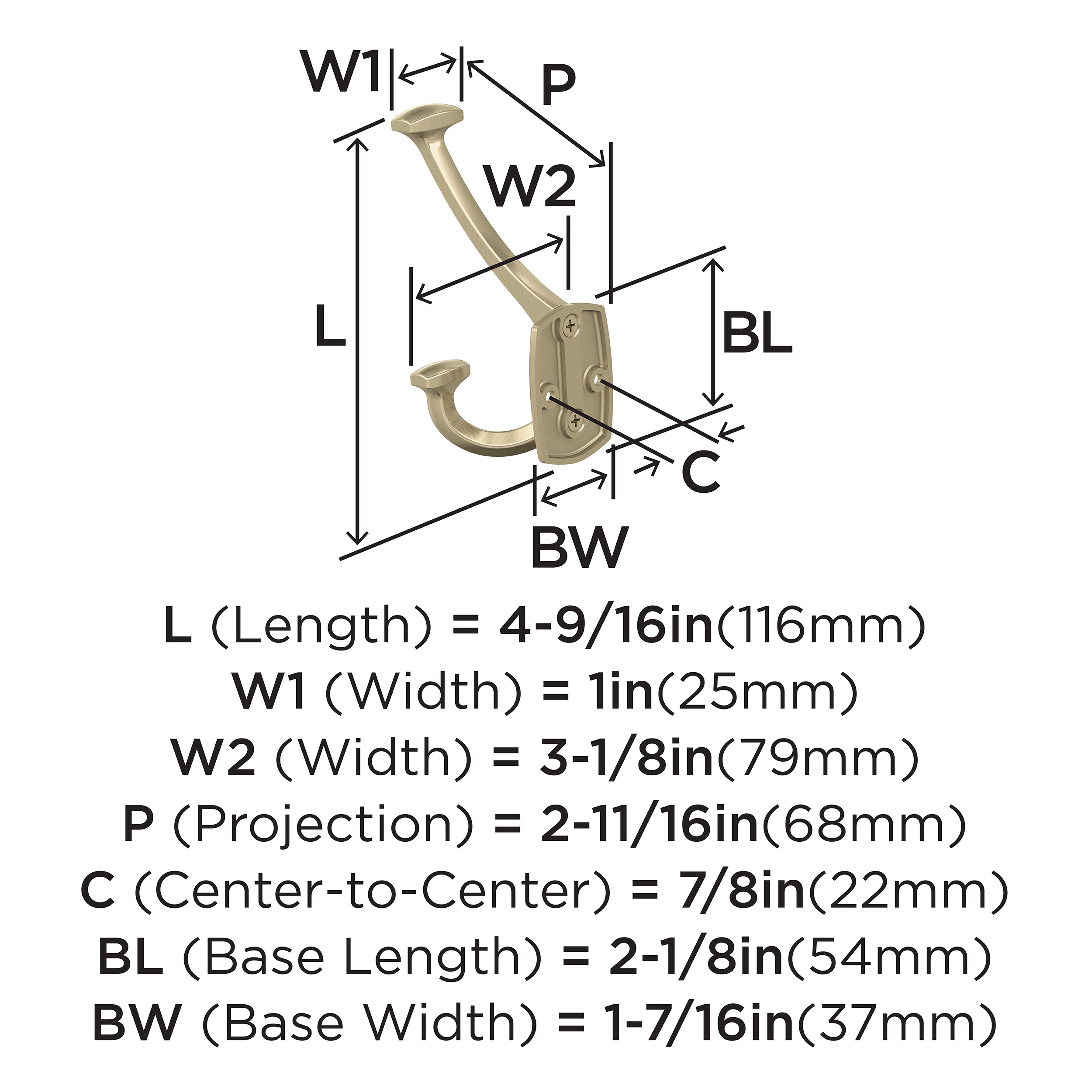 Amerock H37004BBZ Decorative-Wall-Hooks - View #4