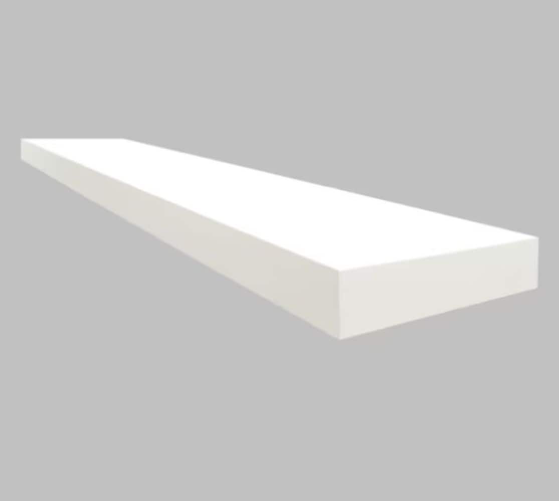 Origin 21 LOWE36WMS-W 35.43-in L x 7.87-in D x 1.5-in H White Particleboard Rectangular Floating shelf
