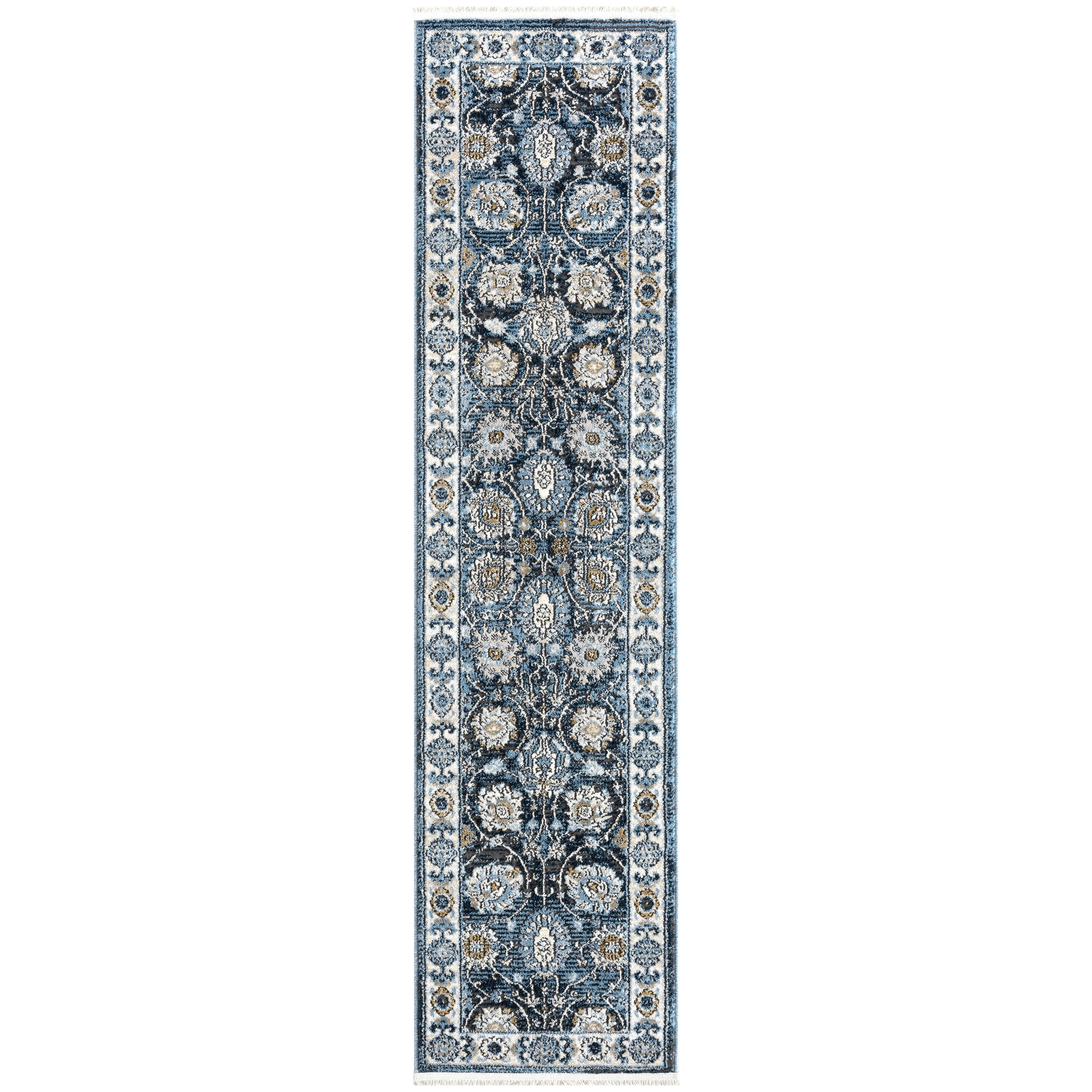 allen + roth Blue Garden 2 X 7 (ft) Blue Indoor Floral/Botanical Runner ...