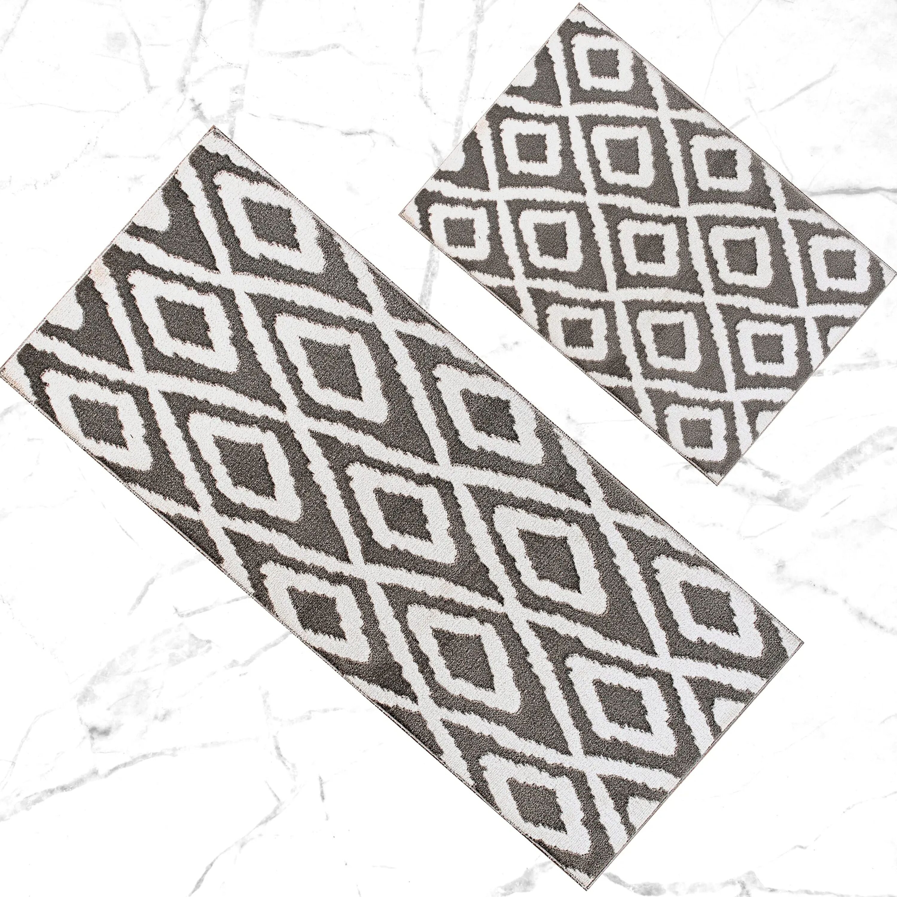 The Sofia Rugs Absorbent and Non-Slip 2 Piece Kitchen Rug Set - 20-inx48-in  and 20-inx30-in - Machine Washable - Rubber Backed Kitchen Mats in the Bathroom  Rugs & Mats department at