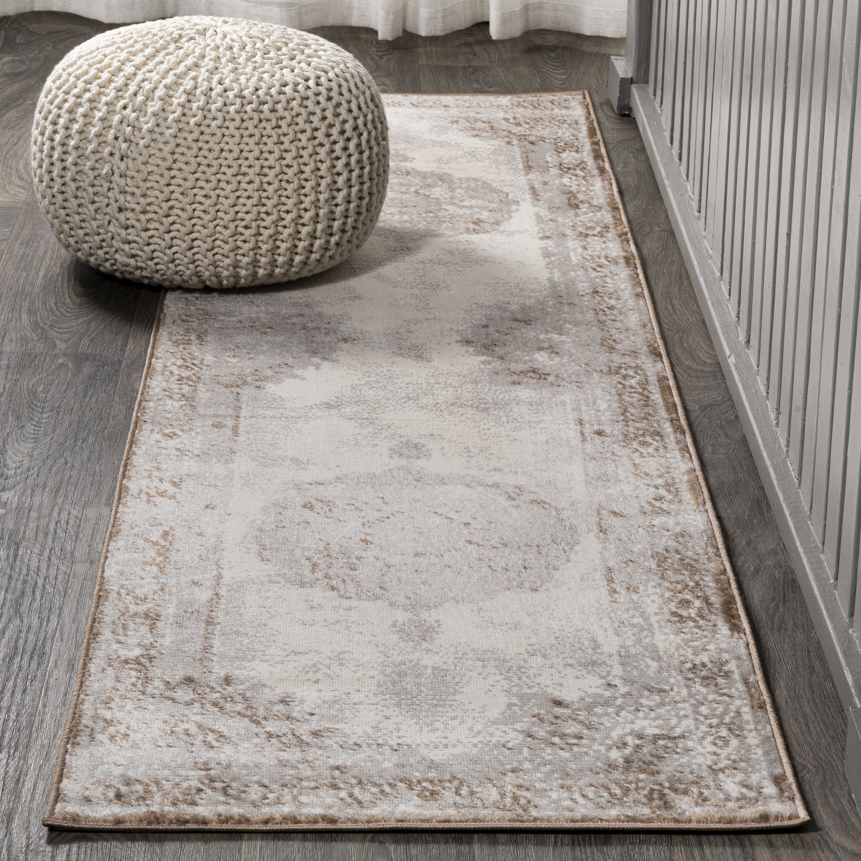 JONATHAN  Y MDP402A-28 MODERN PERSIAN Rosalia 2 x 8 (ft) Loomed Polypropylene Brown/Cream Rectangular Indoor Medallion Persian Runner rug