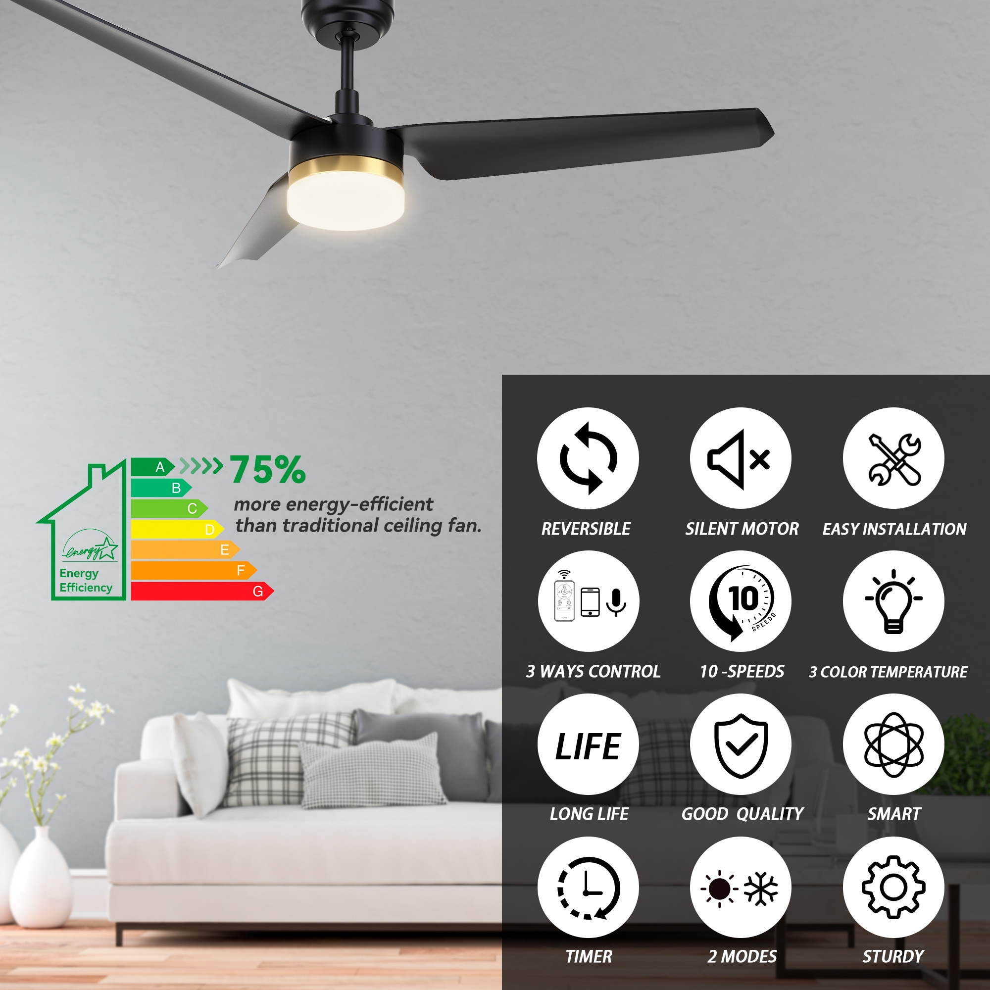 CARRO USA LS523N-L12-B2-1 Ceiling-Fans - View #5