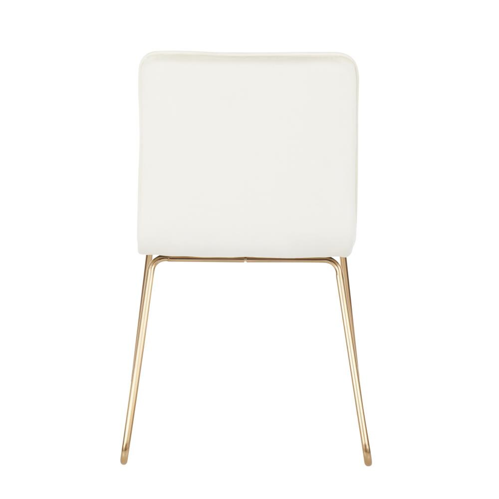 LumiSource Mara Modern Gold Metal, Cream Velvet Accent Chair in the ...