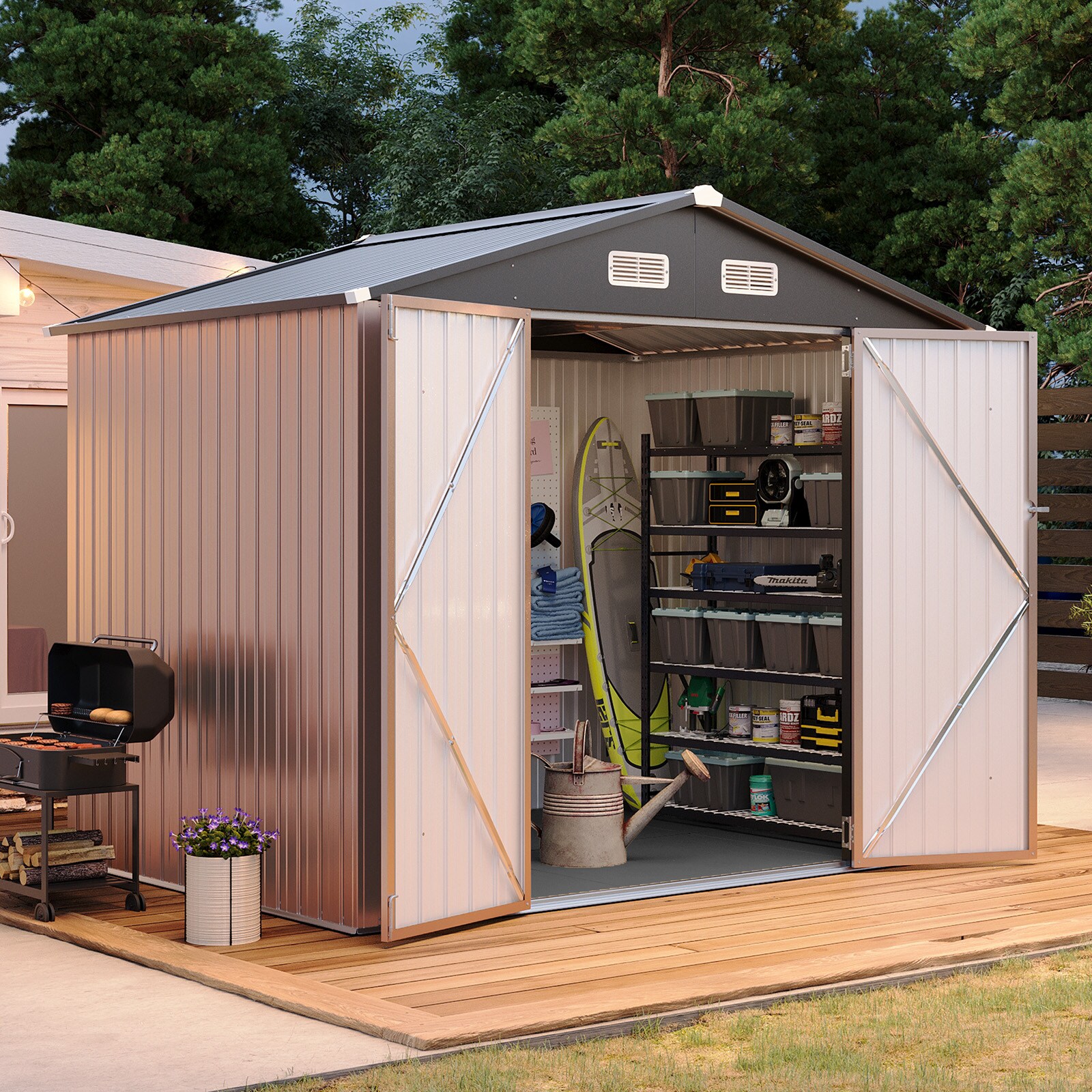 AOXUN AX-40717R Metal-Storage-Buildings-Sheds - View #2