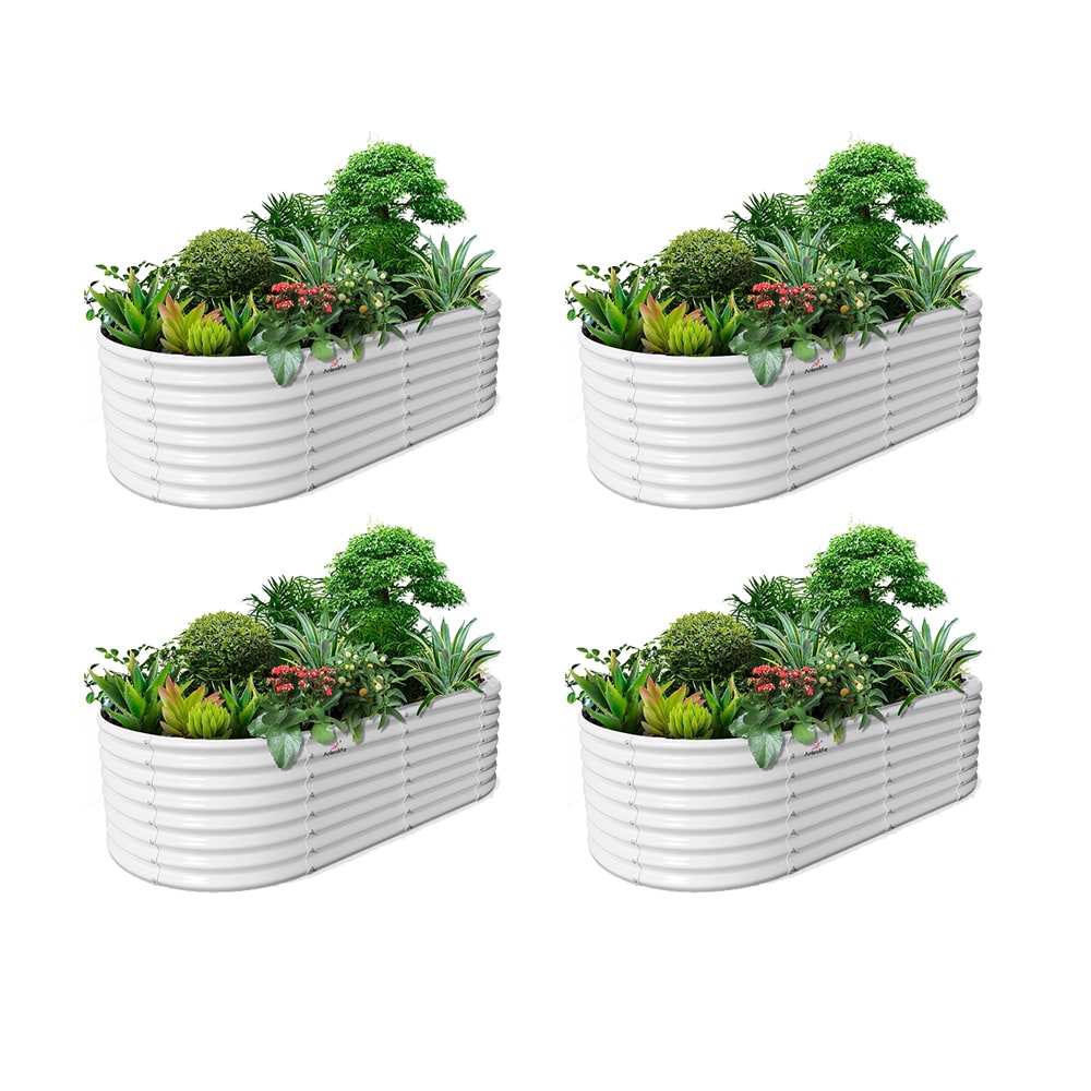 Zeus & Ruta 840GARBED-10 48-in W x 96-in L x 24-in H White Galvanized Metal Raised Garden Bed
