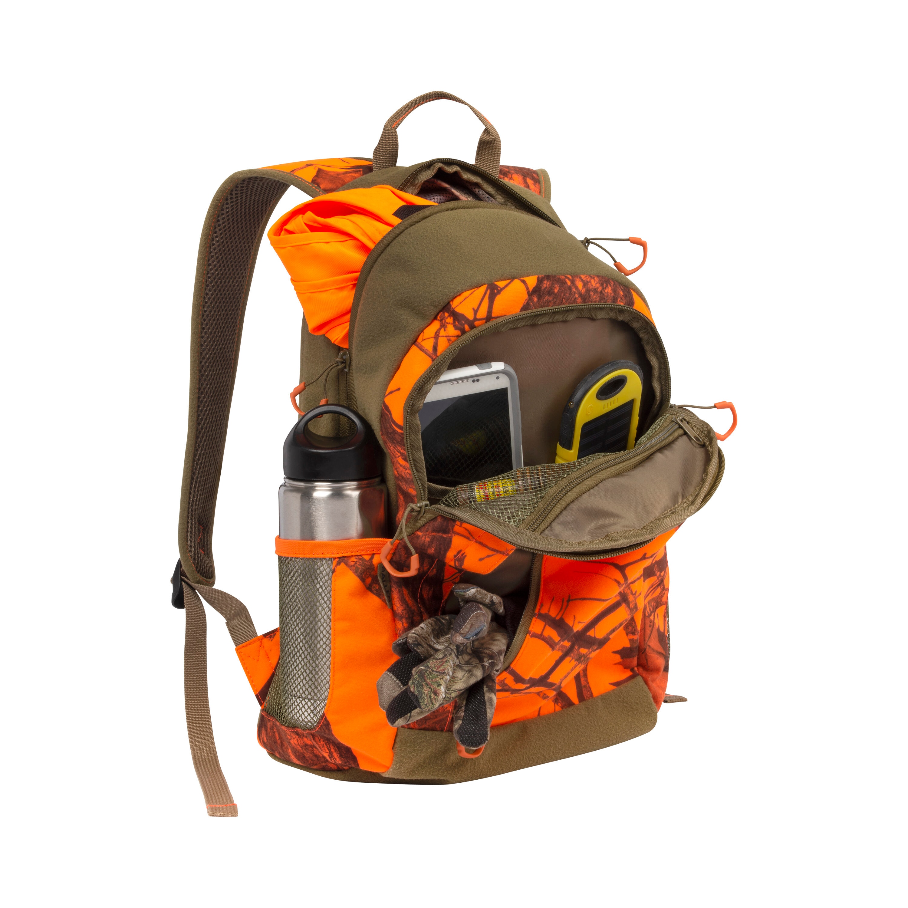 Terrain Mossy Oak Break-Up Blaze Camo Hunting Backpack, Durable and Silent,  2 Large Compartments, Water Bottle Pockets, Adjustable Straps in the  Hunting Equipment & Apparel department at