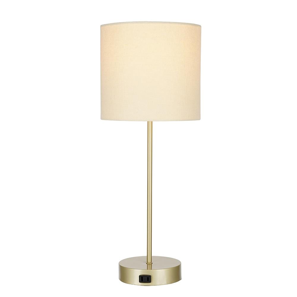 allen + roth 22-in Painted Gold LED Touch Stick Table Lamp with Linen ...