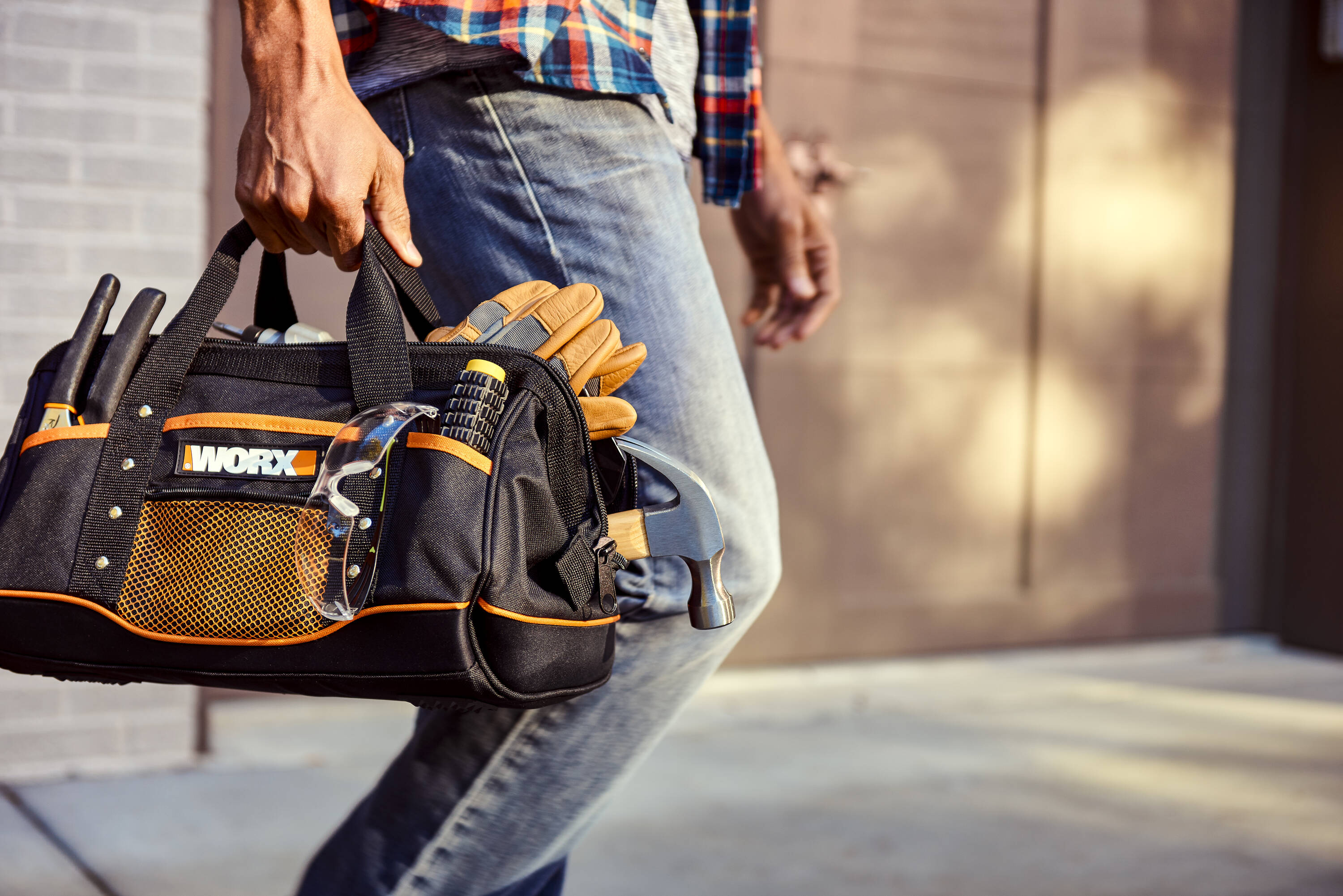 WORX Black Nylon 8.75 in Zippered Tool Bag in the Tool Bags