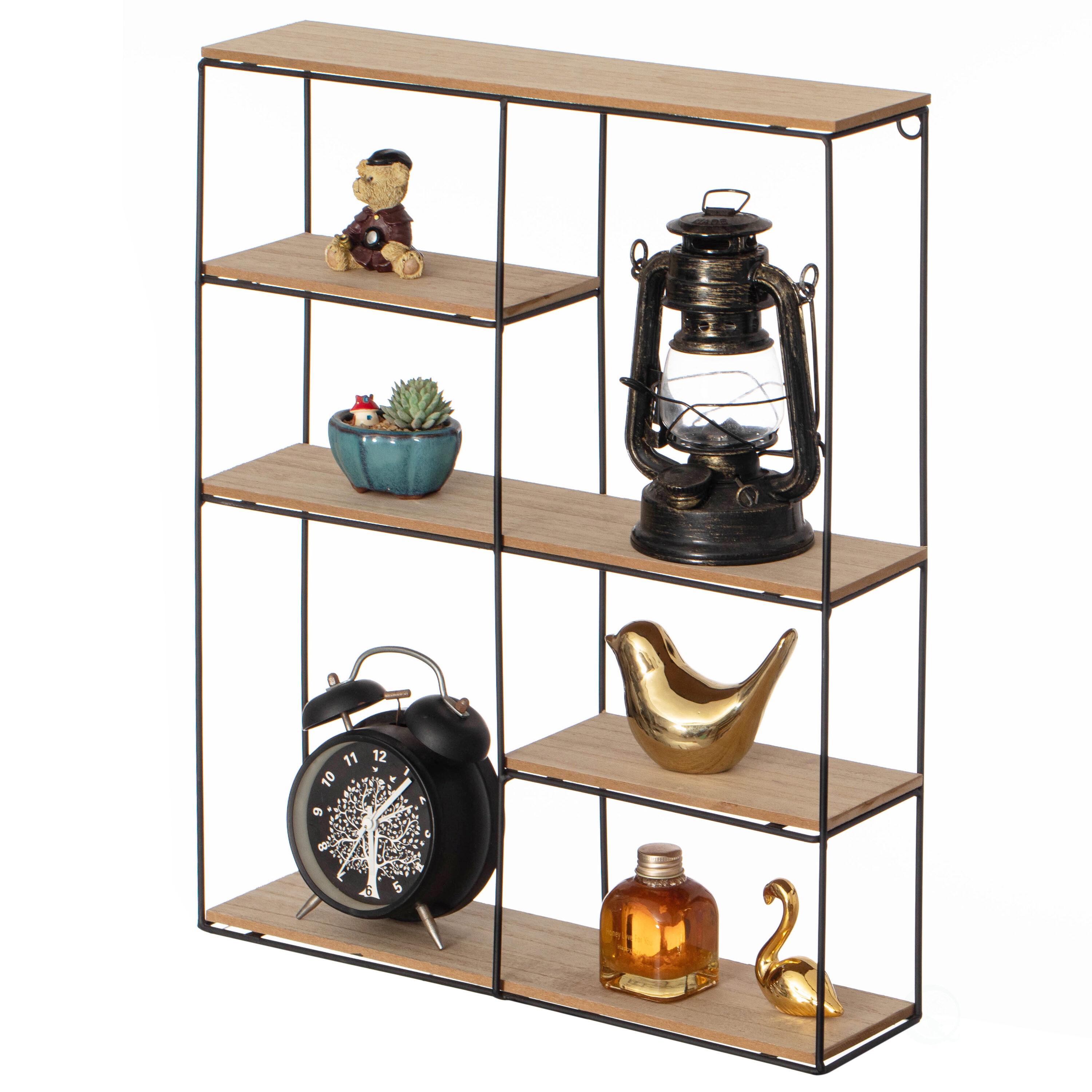 Vintiquewise QI004691.SQ 4-in L x 16-in D x 20-in H Black Rectangle Metal Rectangular Floating shelf 4 Decorative Shelves