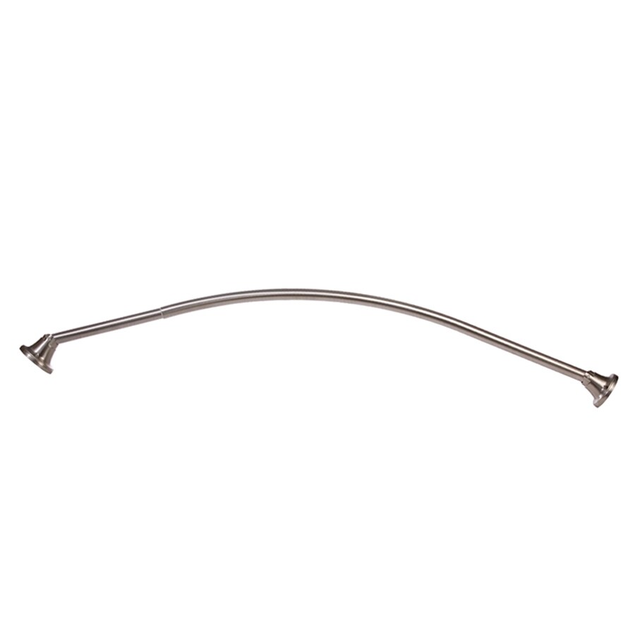 ARISTA 60-in to 72-in Satin Nickel Tension Single Curve Adjustable ...