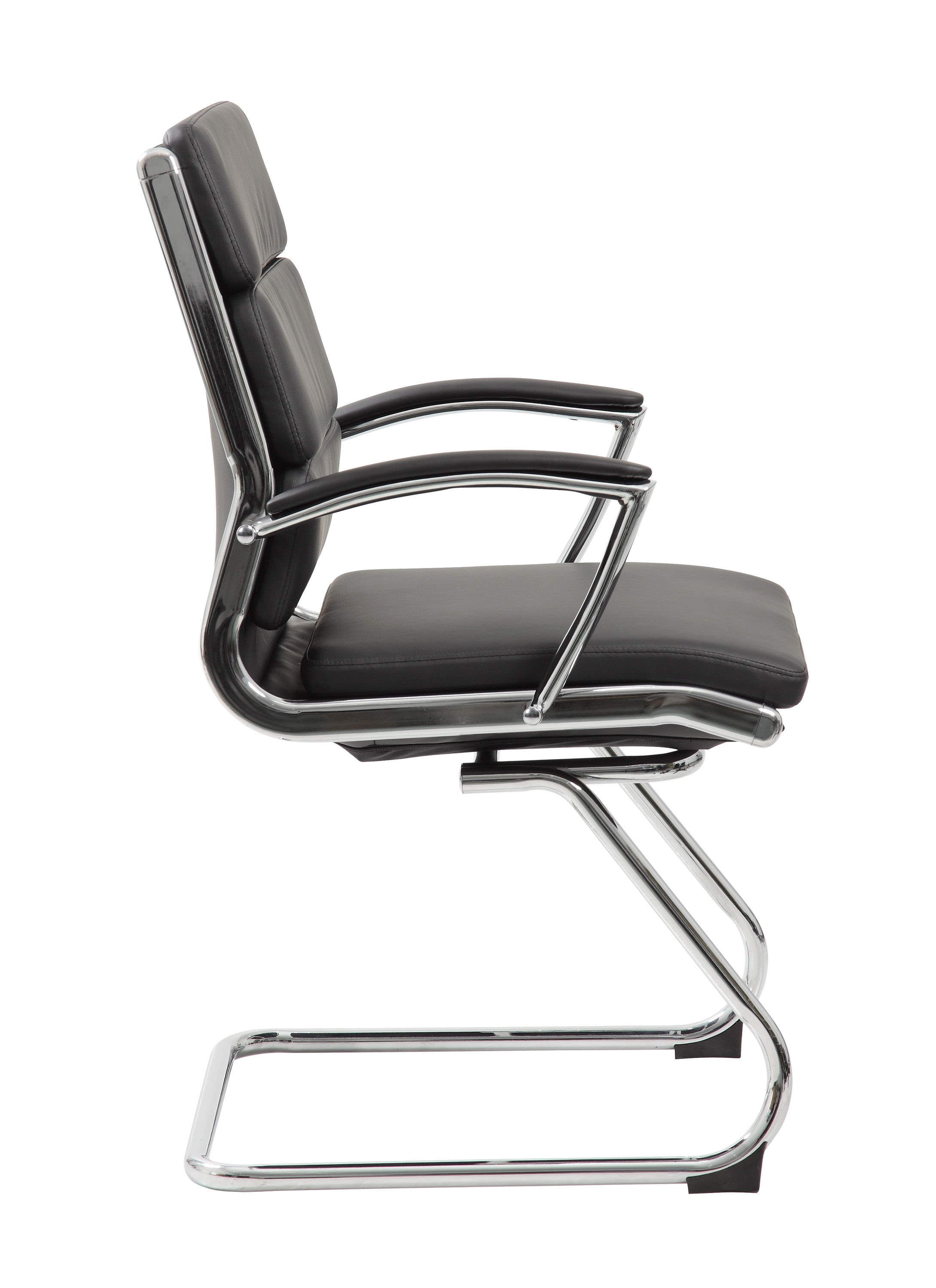 Modern Executive CaressoftPlus Guest Chair with Chrome Frame, Black