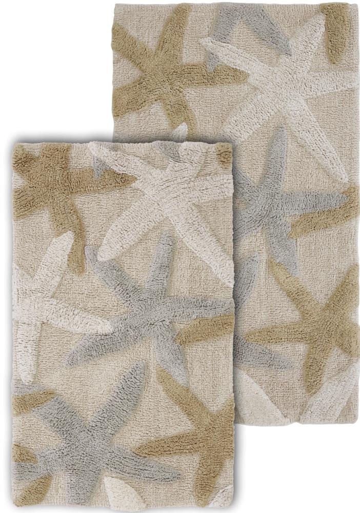 2pc Berkeley Geometric Bath Rug Set Gray/White - Chesapeake