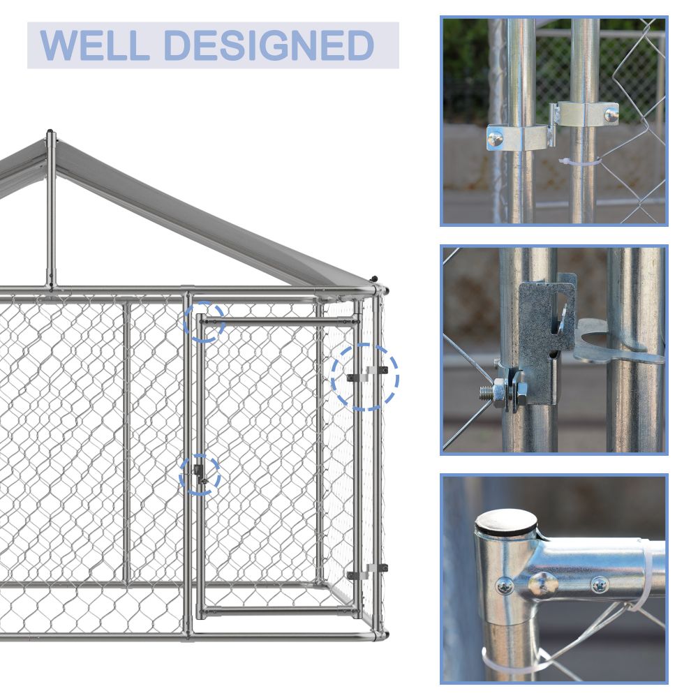 Kahomvis Xx-large (91+-lb) Wire Dog Kennel Roof Outdoor (7.5