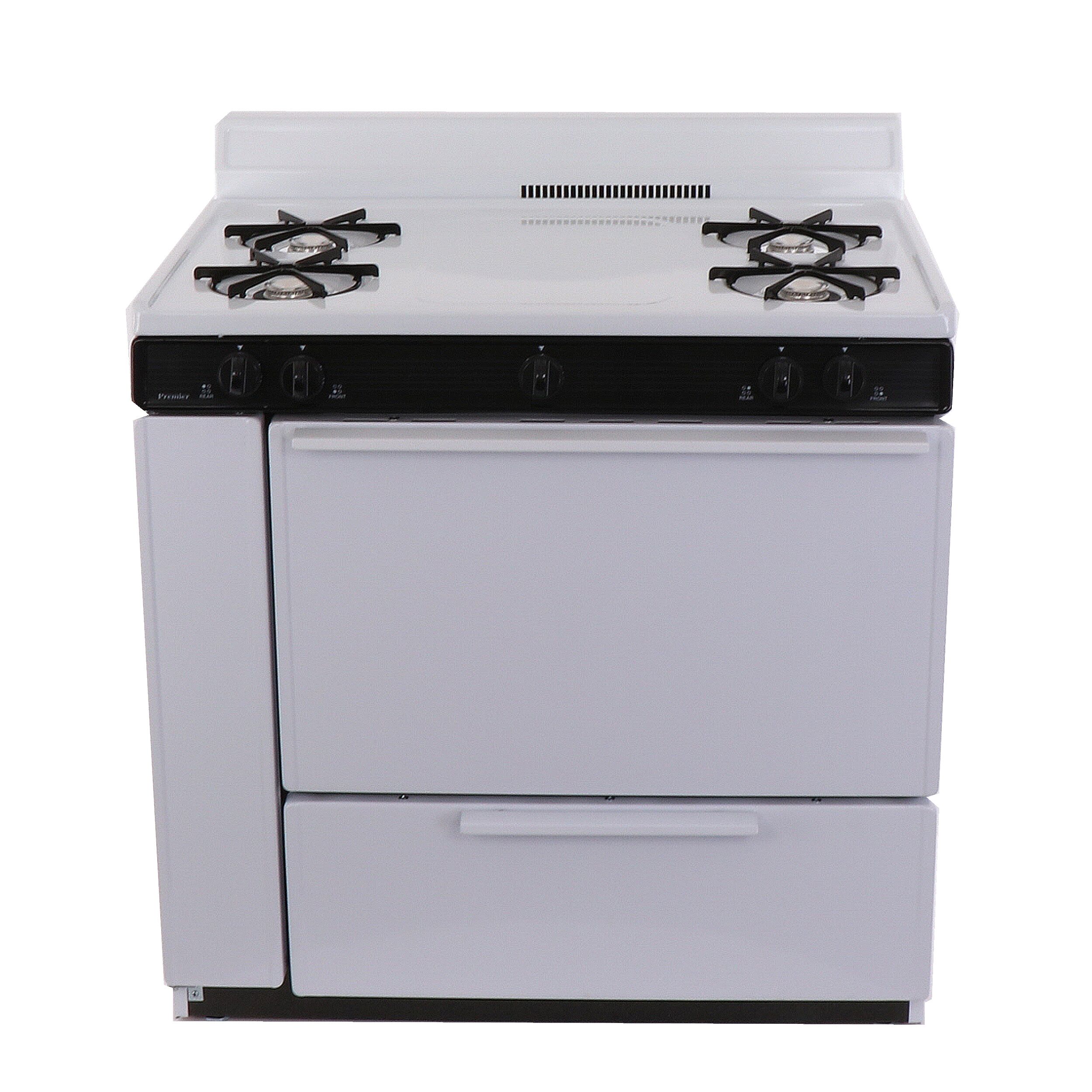 Premier 36-in 4 Burners 3.9-cu ft Freestanding Natural Gas Range (White ...