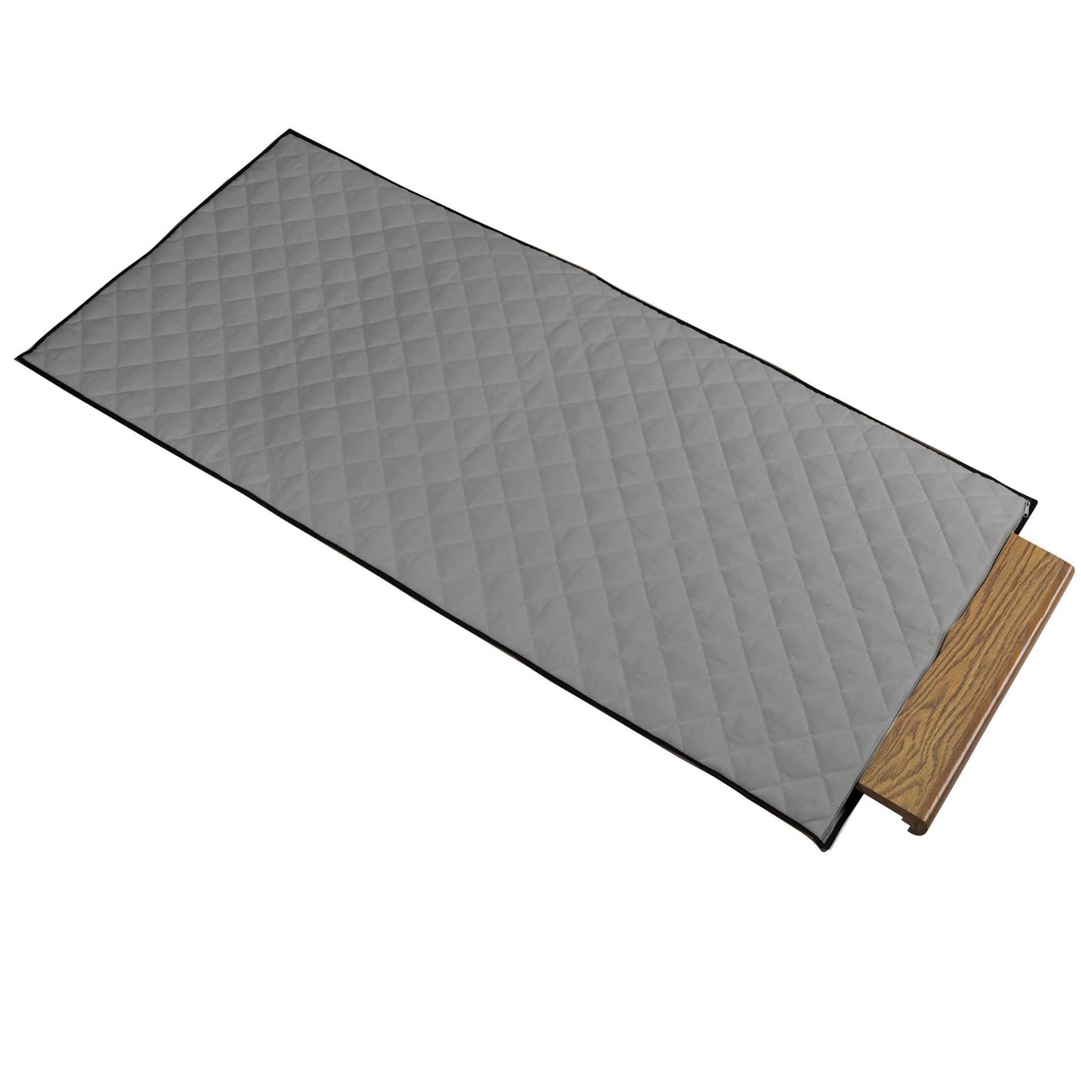 Household Essentials Quilted Table Leaf Storage Bag Heavy-Duty Poly-Cotton Canvas Interior Storage Pocket Zippered Lightweight Protective Spacious Gray with Charcoal Trim
