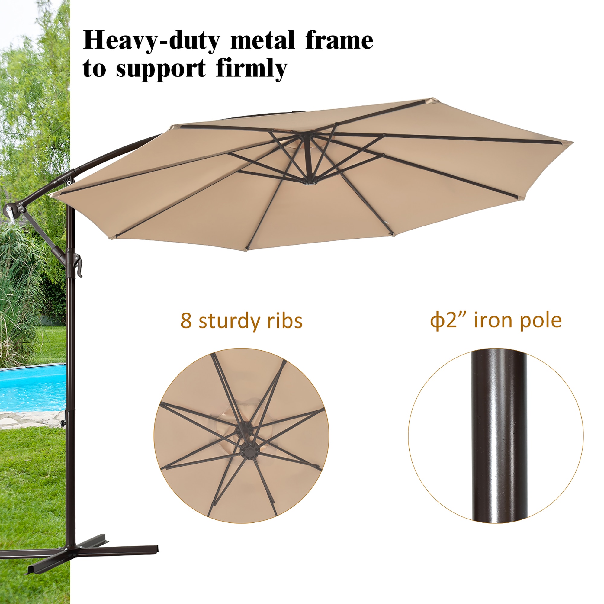 Costway OP70703BE Umbrellas-2 - View #3