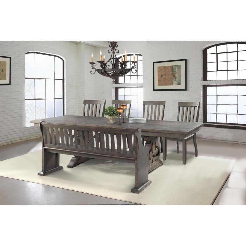 Picket House Furnishings DST100SB6PC Stanford Smokey Walnut Cream Transitional Dining Room Set with Rectangular Table ( Seats 6 )