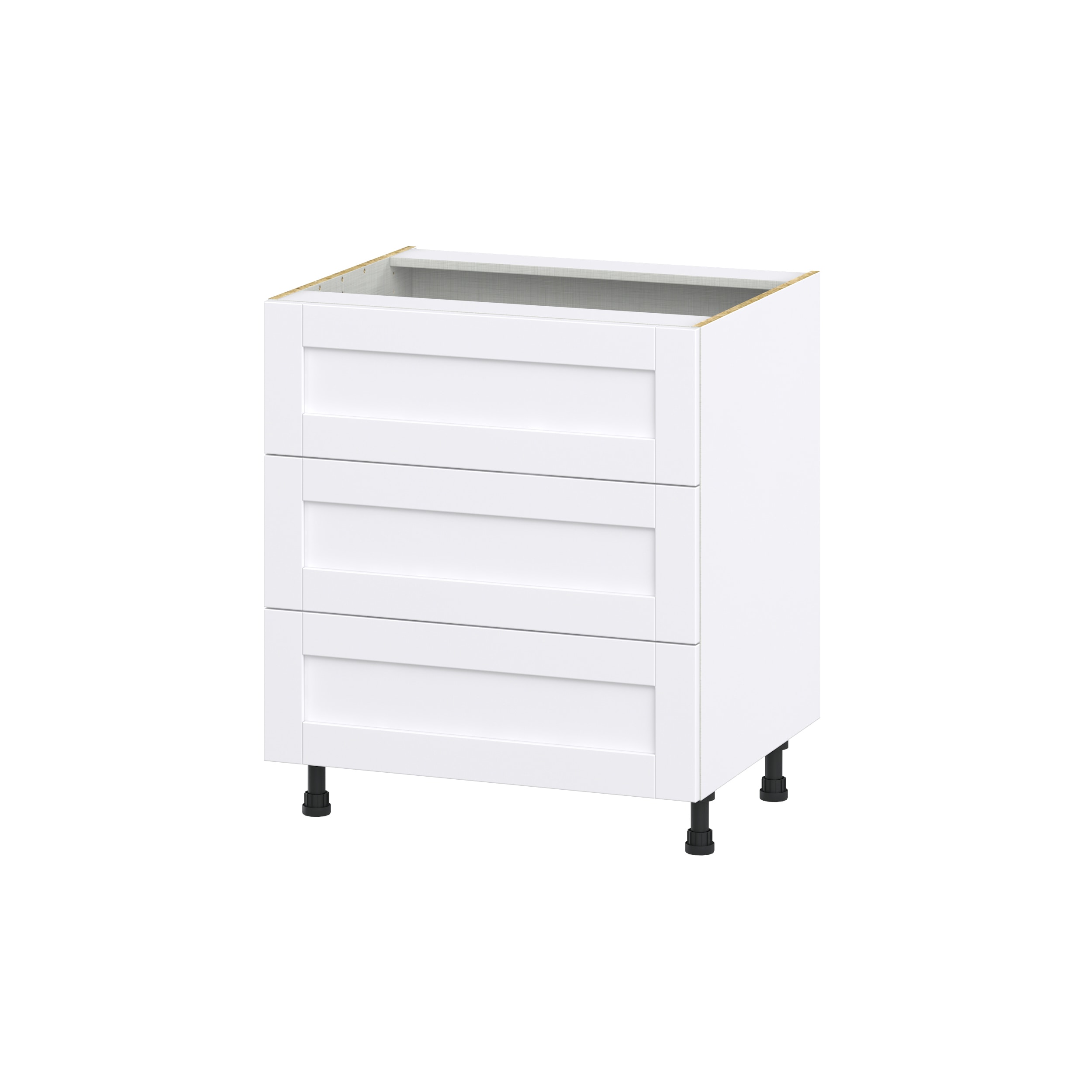 Hugo&Borg DSB3DA30-RM Rosemont 30-in W x 34.5-in H x 24-in D Glacier White 3 -Drawers Drawer Base Fully assembled Cabinet Shaker)