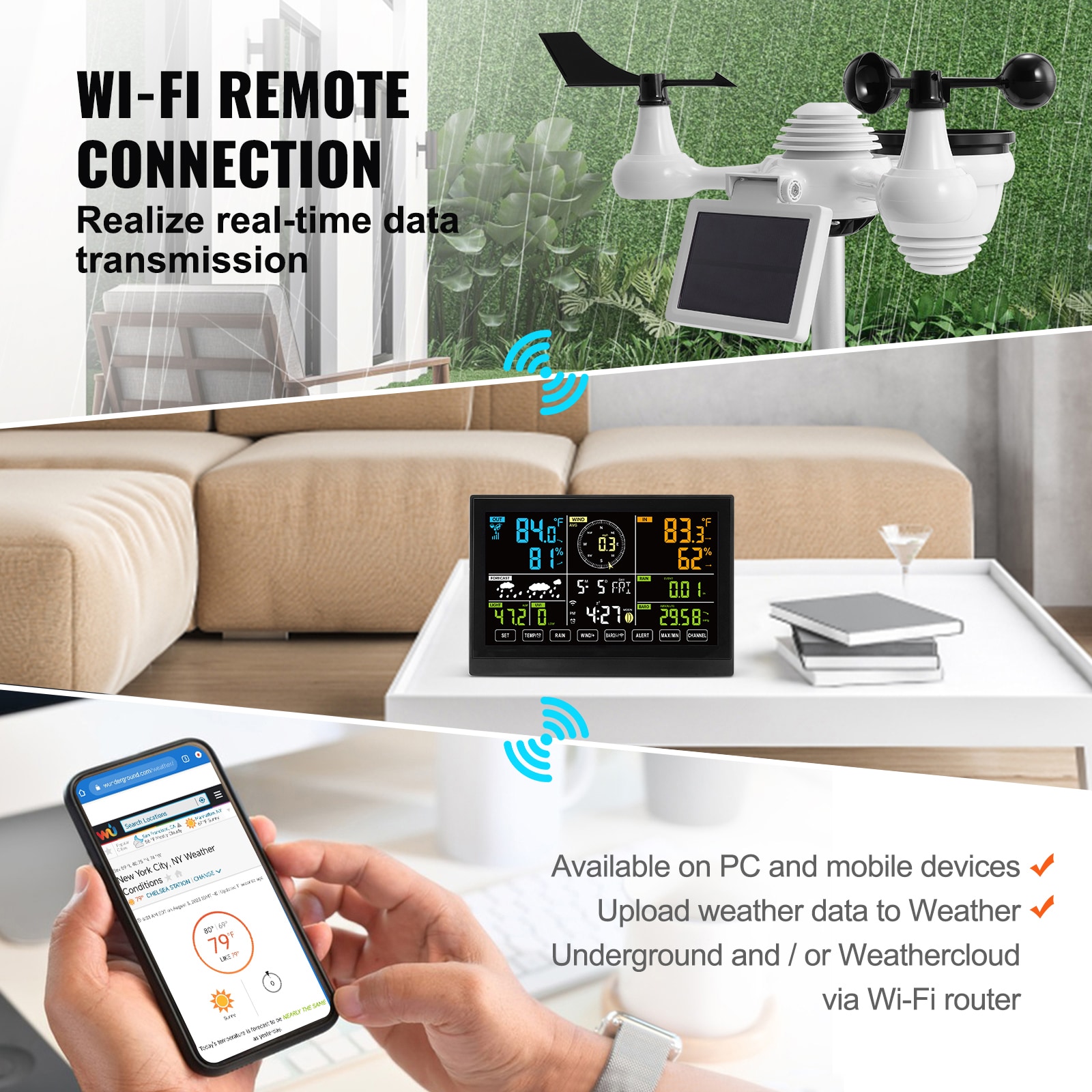 VEVOR SCTYNQ75VAWI02990V1 Digital-Weather-Stations - View #3