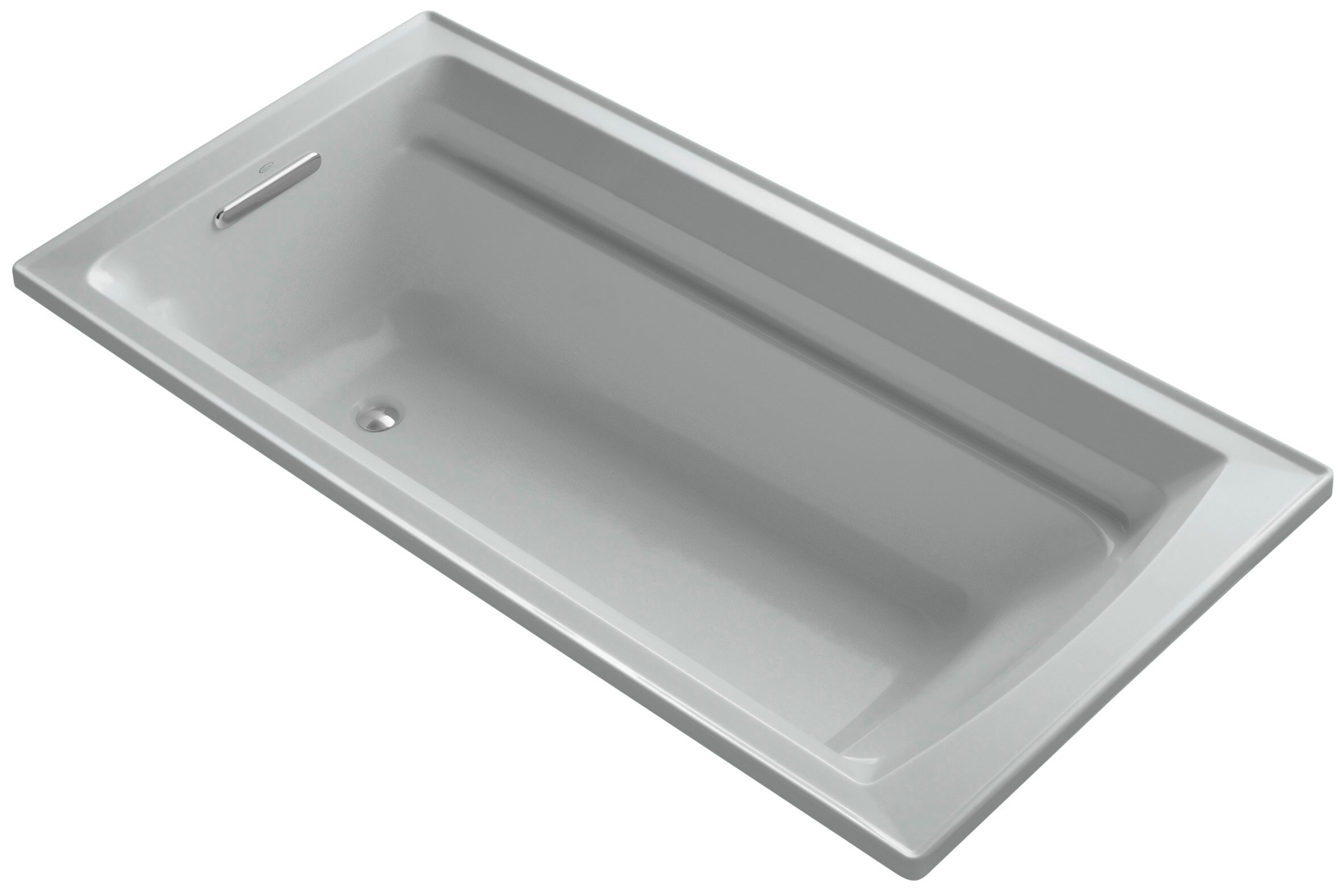 KOHLER 1125-95 Archer 36.0-Inches x 72.0-Inches Ice Grey Acrylic Rectangular Drop-in Soaking bathtub ( Reversible Drain )