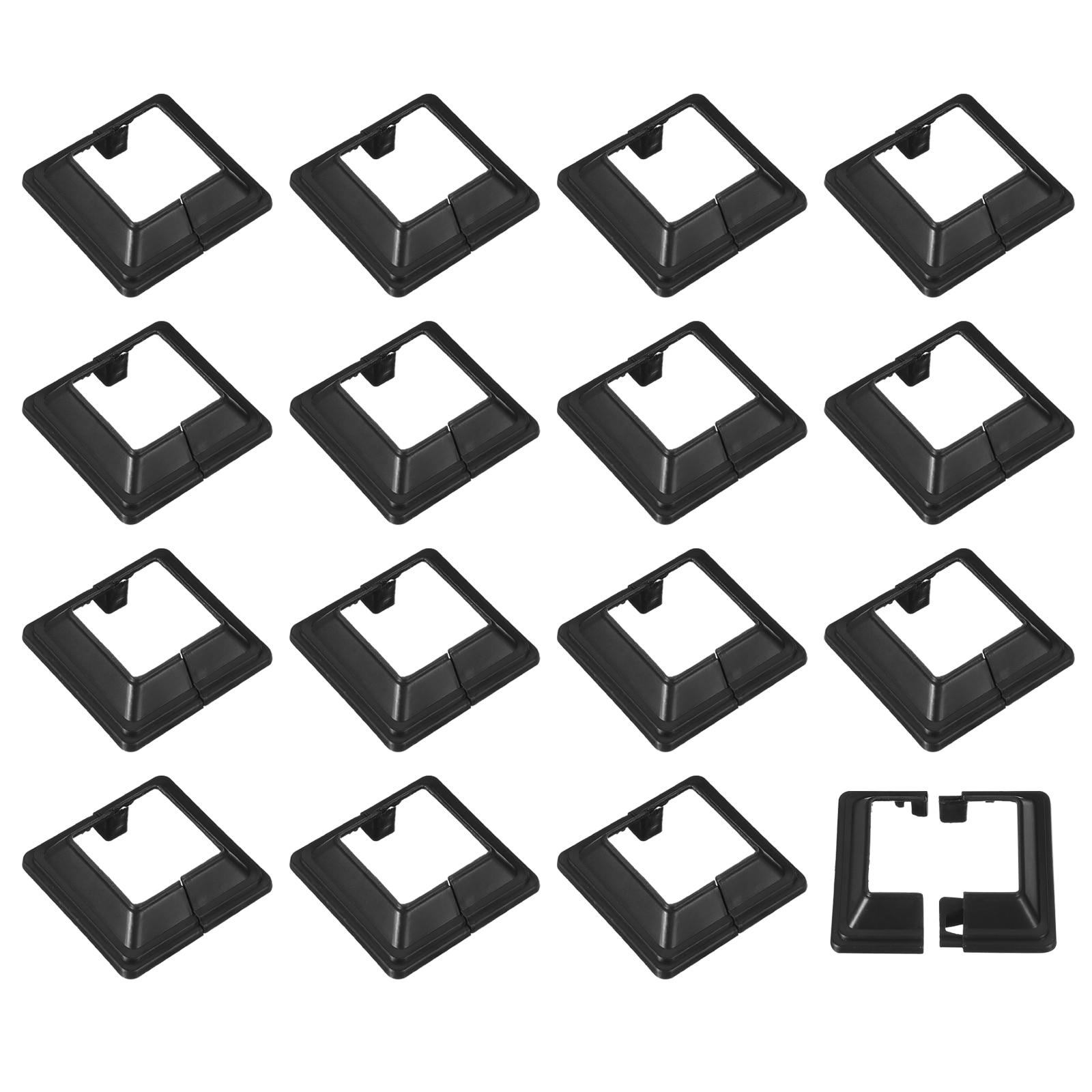 Unique Bargains Post Base Cover 16pcs 40x40 mm/1.6 inch x 1.6 inch Plastic Split Style Post Skirt Trim Skirt for Fence Stair Handrail Railing Porch 100x100 mm/3.9 inch x 3.9 inch(Overall) #S26010601UX0188