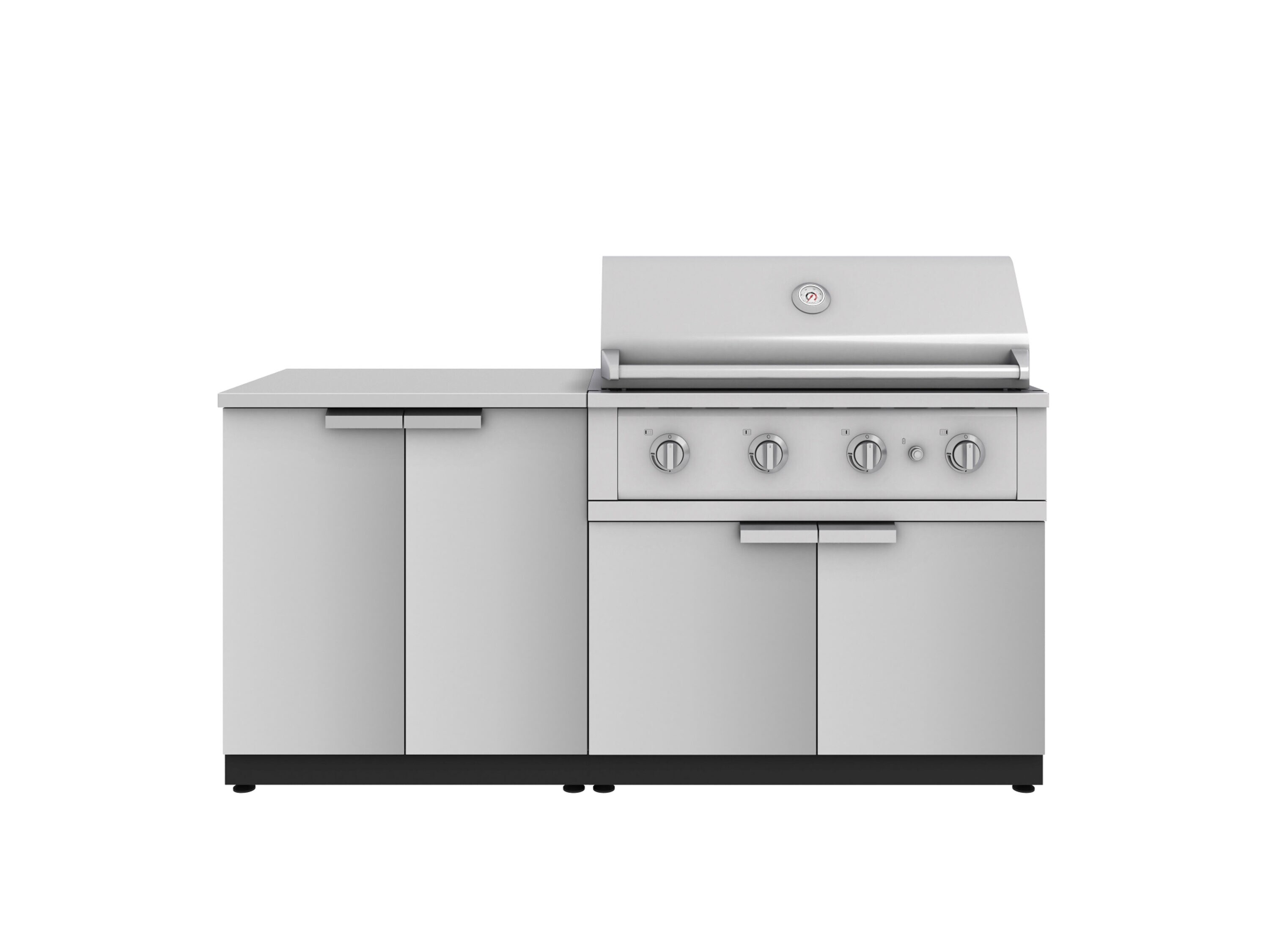 NewAge Products 67355 Classic Stainless Steel Cabinets Performance Grill 4 -Piece 72-in W x 24-in D x 48.5-in H Modular Outdoor Kitchen Set 4 Burners