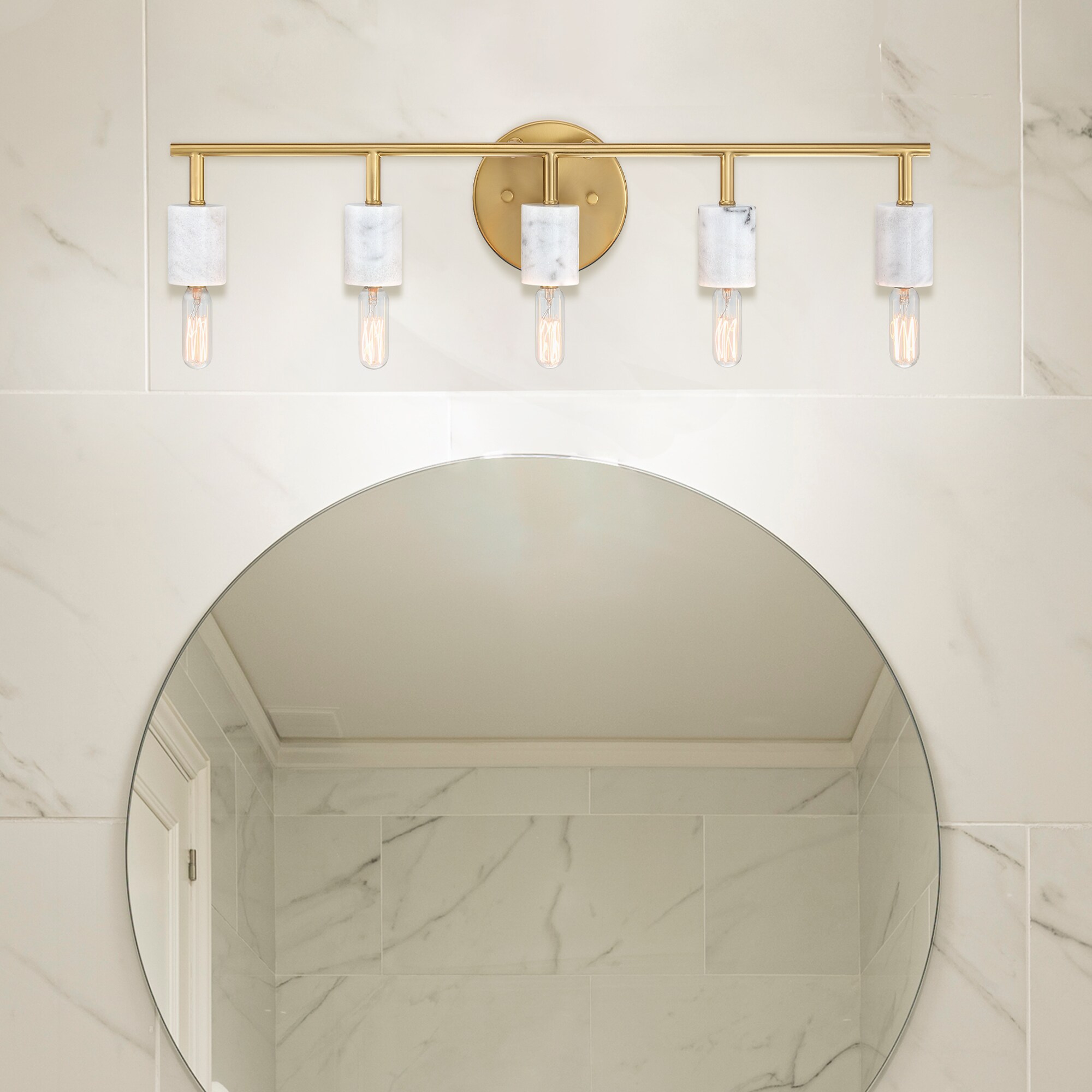 Designers Fountain D304C-5B-BG Star Dust 24.25-in 5 -Light Brushed Gold Modern/contemporary Vanity light