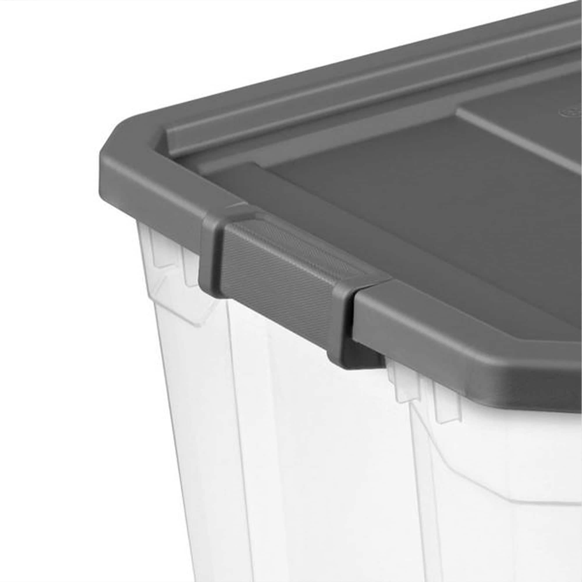 Sterilite 4-Pack Medium 27-Gallons (108-Quart) Clear Weatherproof Heavy  Duty Tote with Latching Lid in the Plastic Storage Containers department at