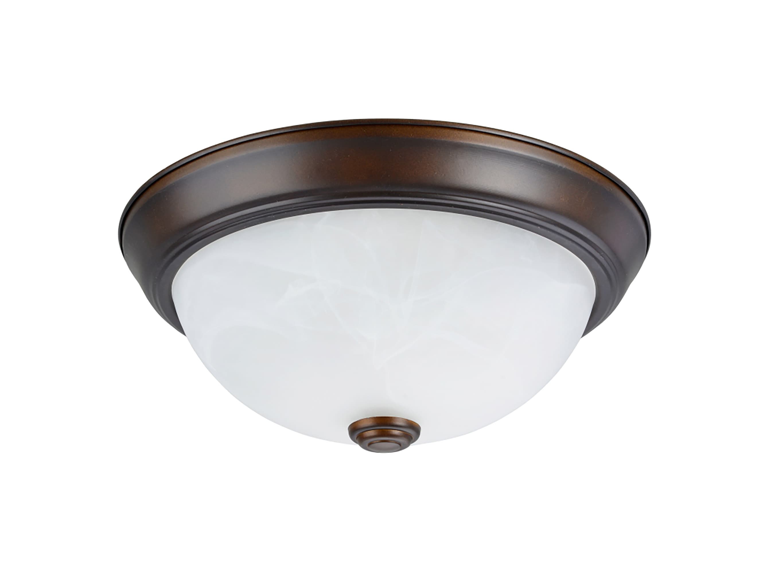 Aspen Creative Corporation 63013-2 1 -Light 11-in Brushed Bronze Flush Mount Light