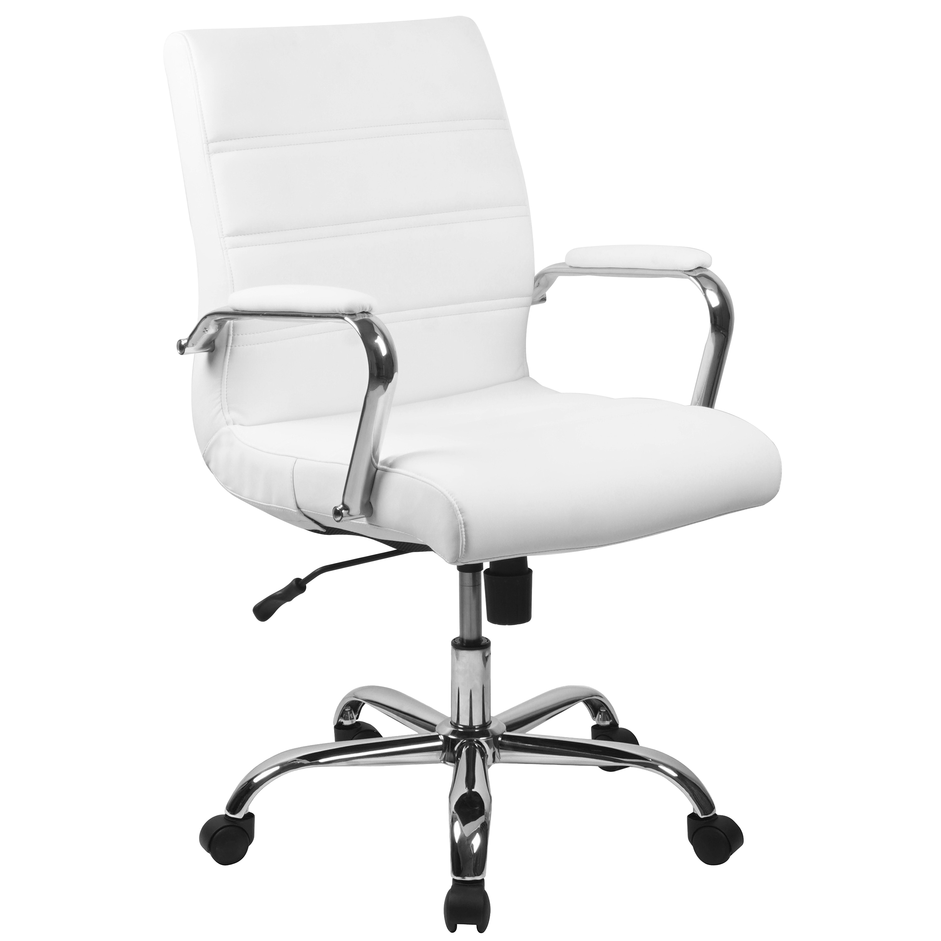 White leather deals vanity chair