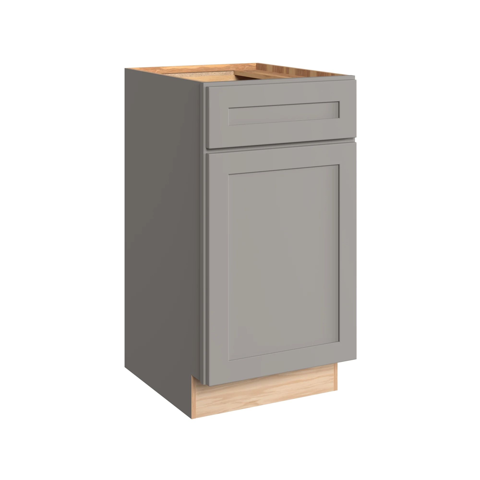 KraftMaid Momentum VB182134RG81 Deveron 18-in Pebble Grey Bathroom Vanity Base Cabinet without Top